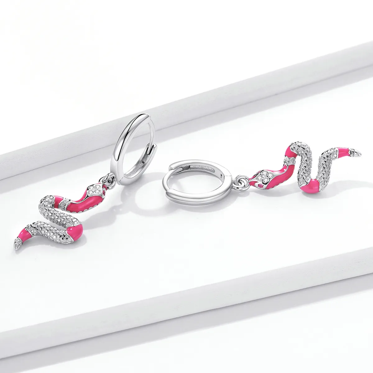 Pandora Style Delicate Spirit Serpent Hoop Earrings - BSE577