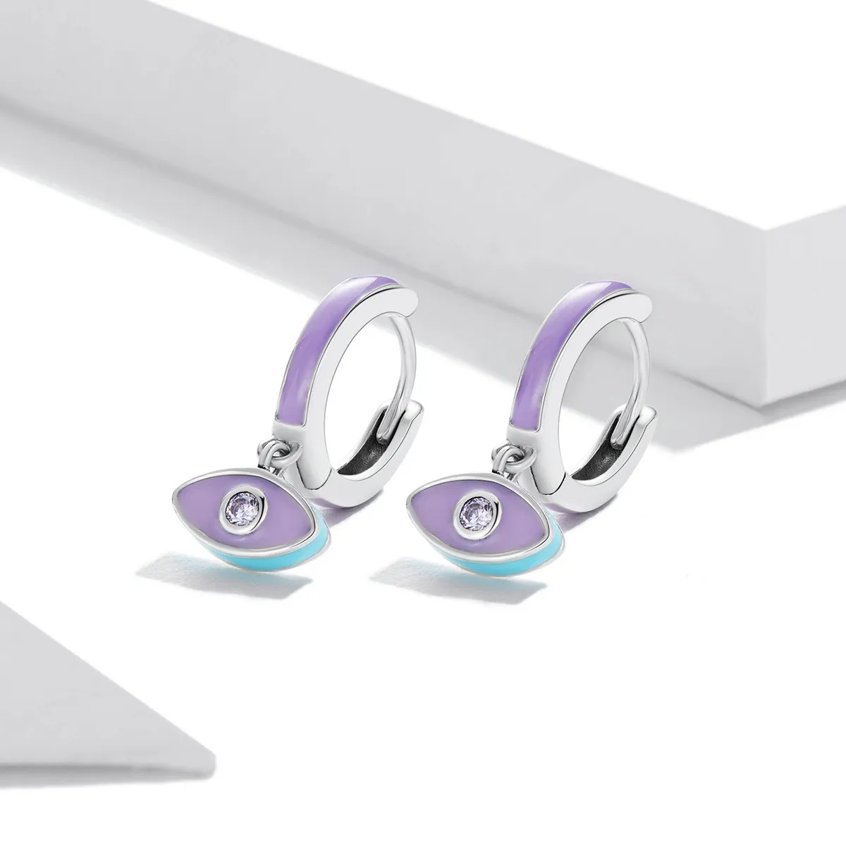 Pandora Style Devil Eye Hoop Earrings - SCE1369