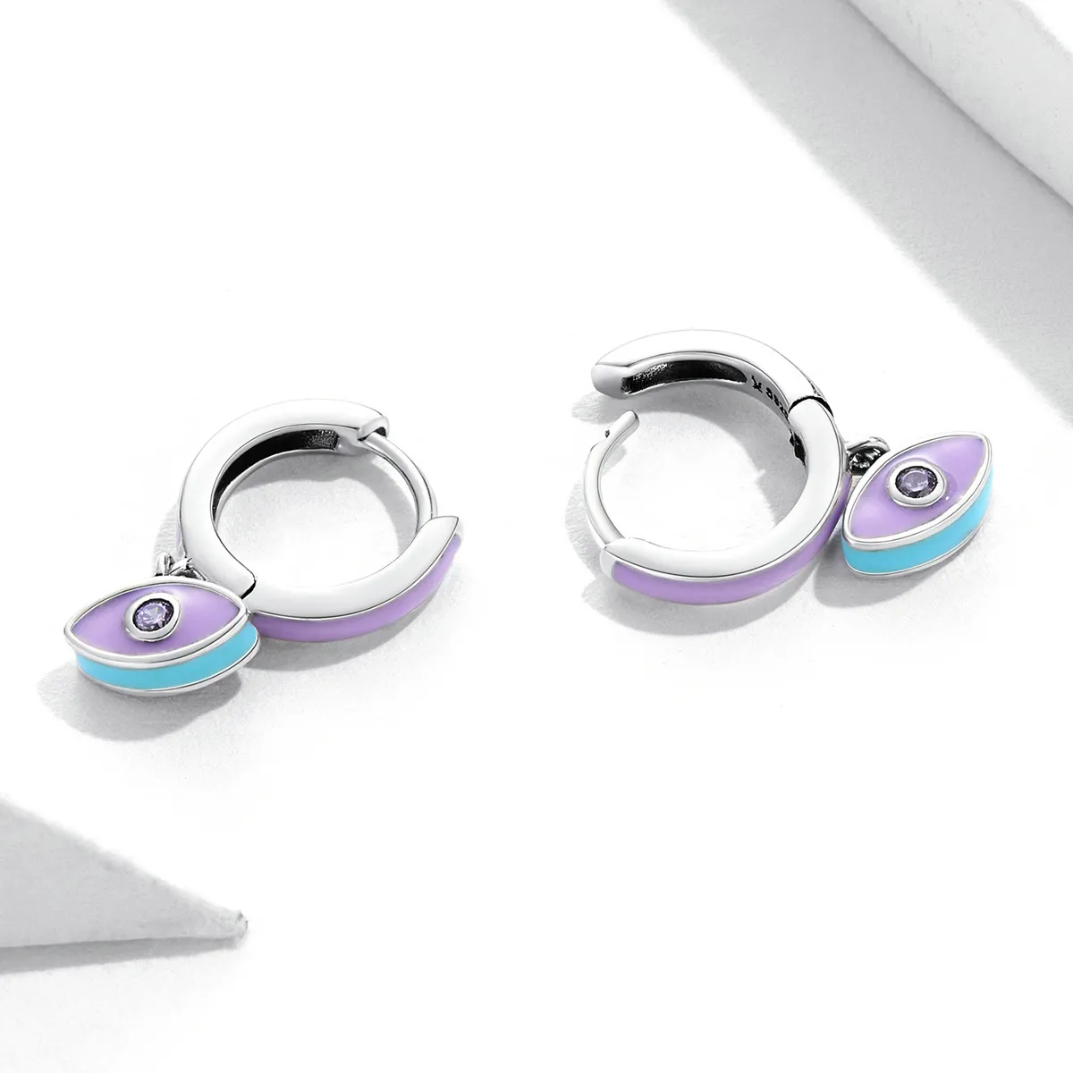 Pandora Style Devil Eye Hoop Earrings - SCE1369