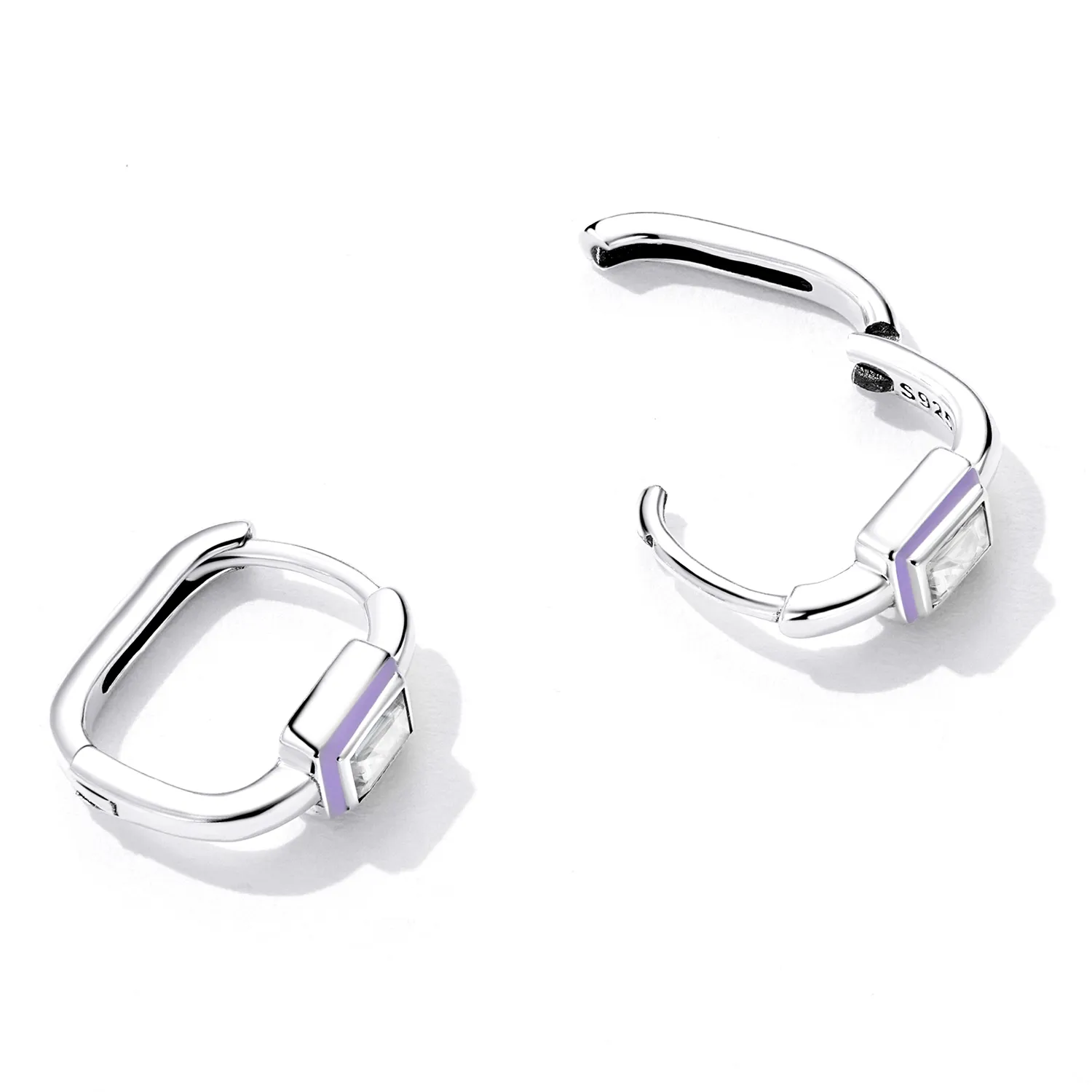 Pandora Style Fun Cubic Zirconia Hoop Earrings - SCE1402
