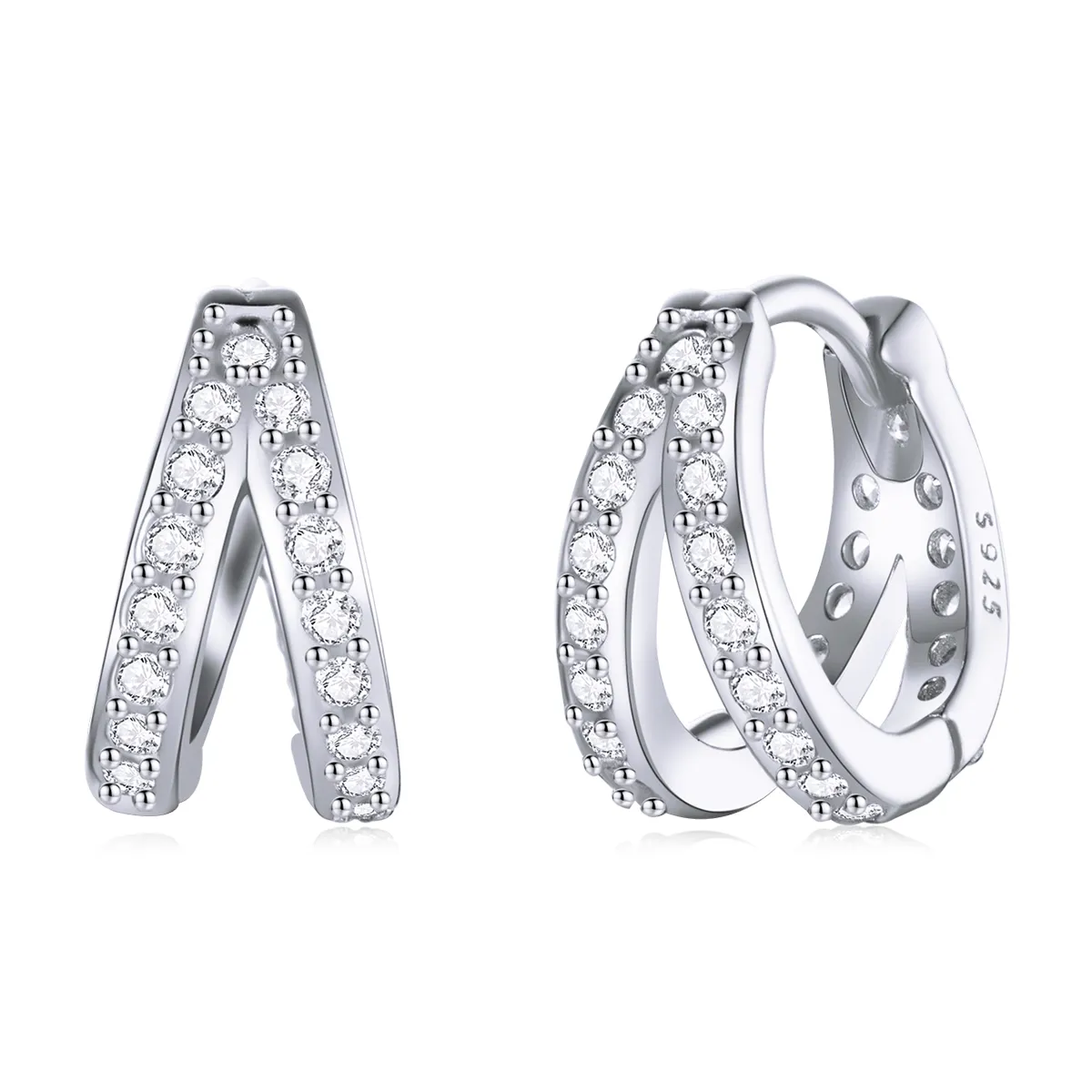 Pandora Style Modern Woman Hoop Earrings - SCE1187-A