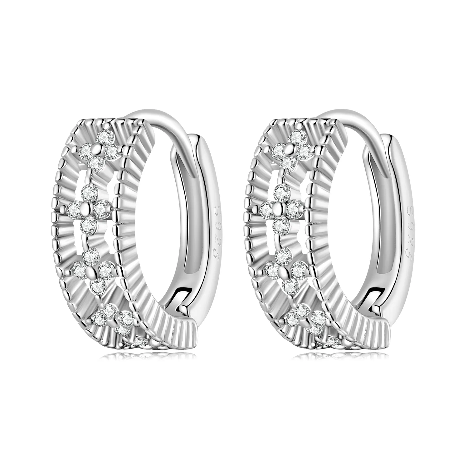 Pandora Style Refined Zircon Hoop Earrings - SCE1460