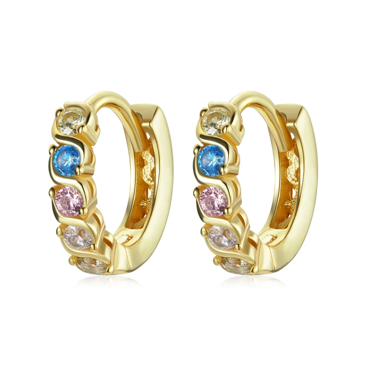 Pandora Style Shine Hoop Earrings - SCE1166-B