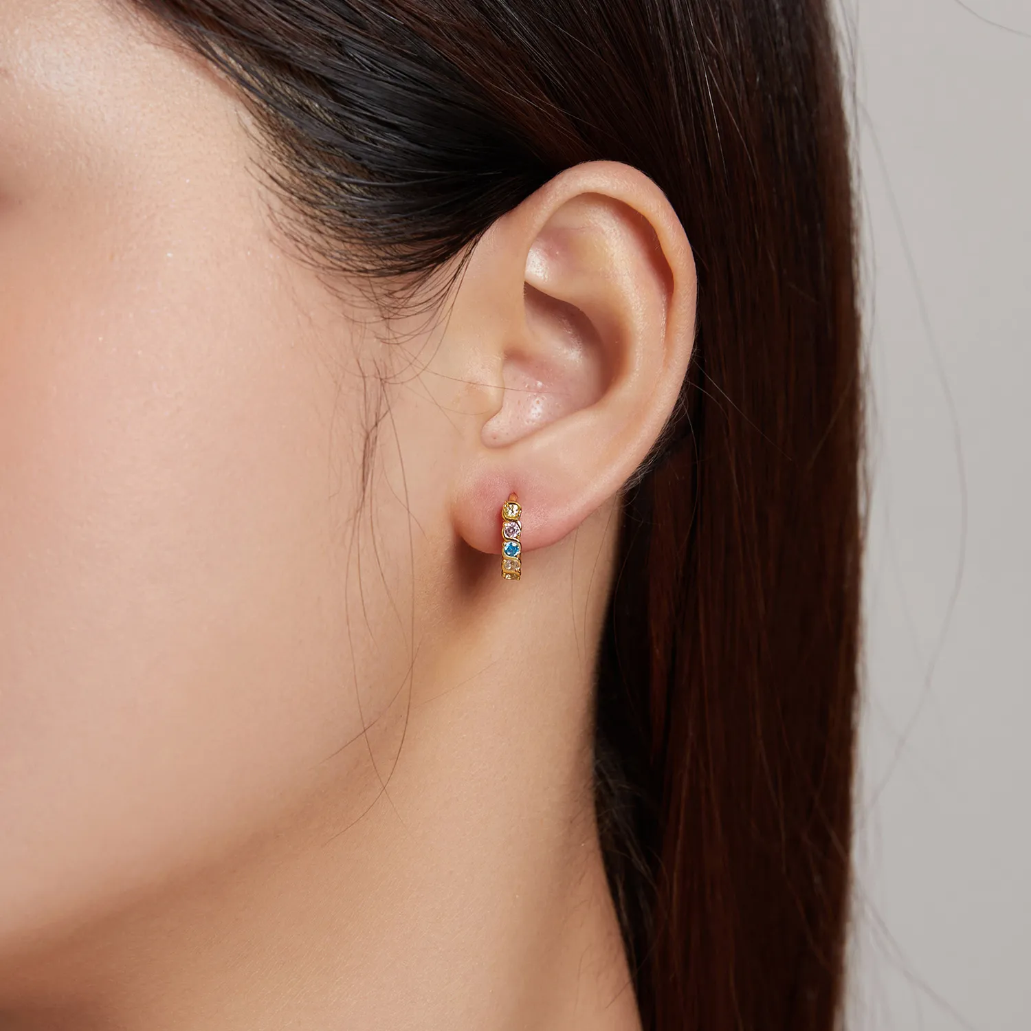 Pandora Style Shine Hoop Earrings - SCE1166-B