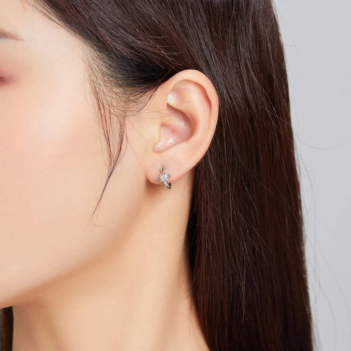 Pandora Style Shining Crown Hoop Earrings - SCE1044