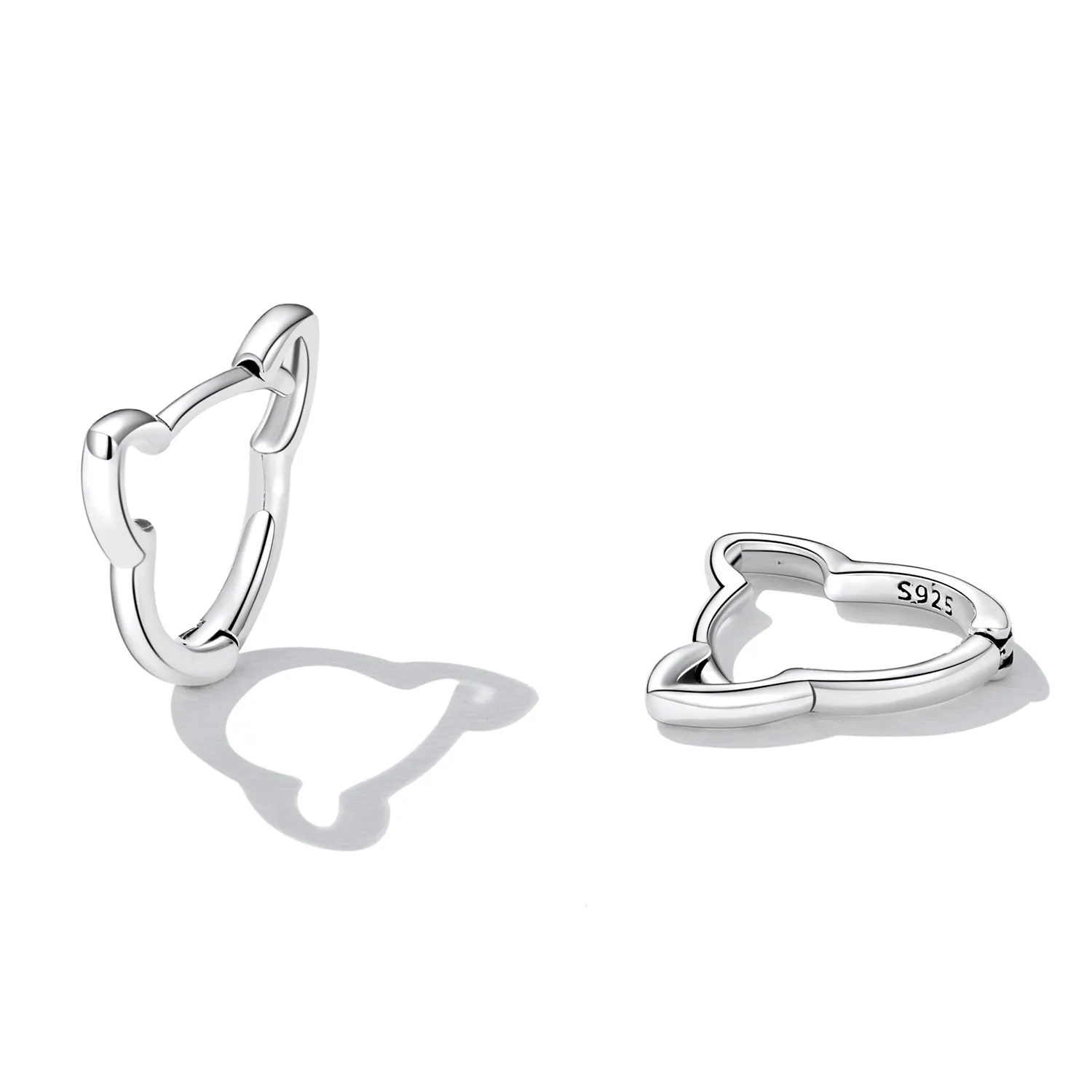 Pandora Style Simple Cat Hoop Earrings - SCE1440