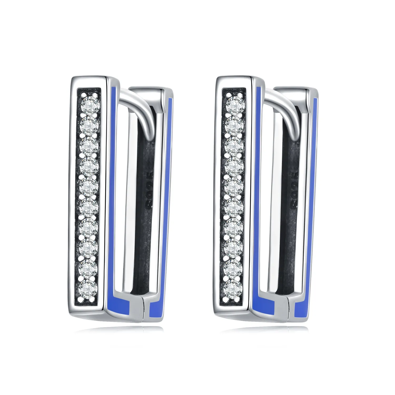 Pandora Style Simple Square Hoop Earrings - SCE1504