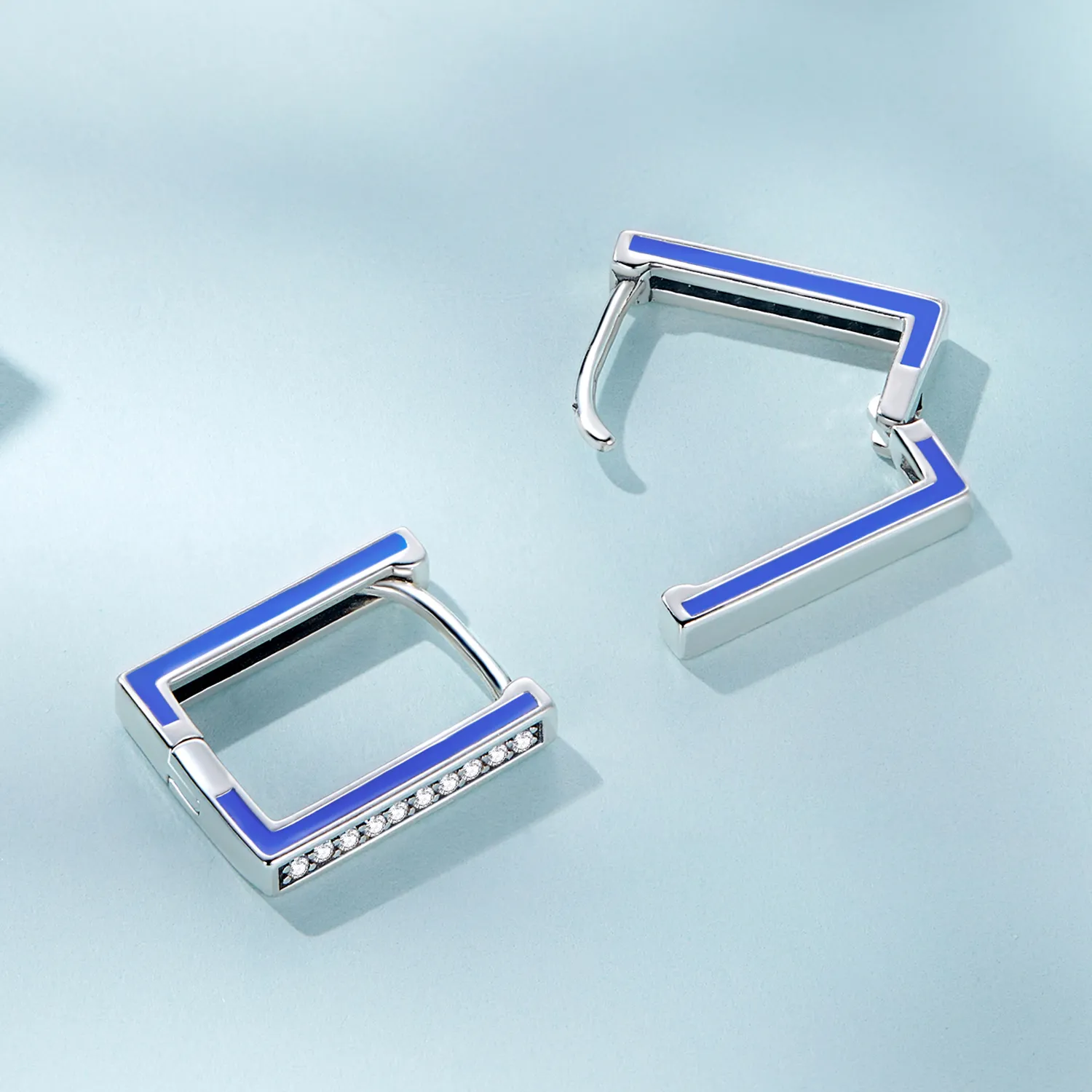 Pandora Style Simple Square Hoop Earrings - SCE1504