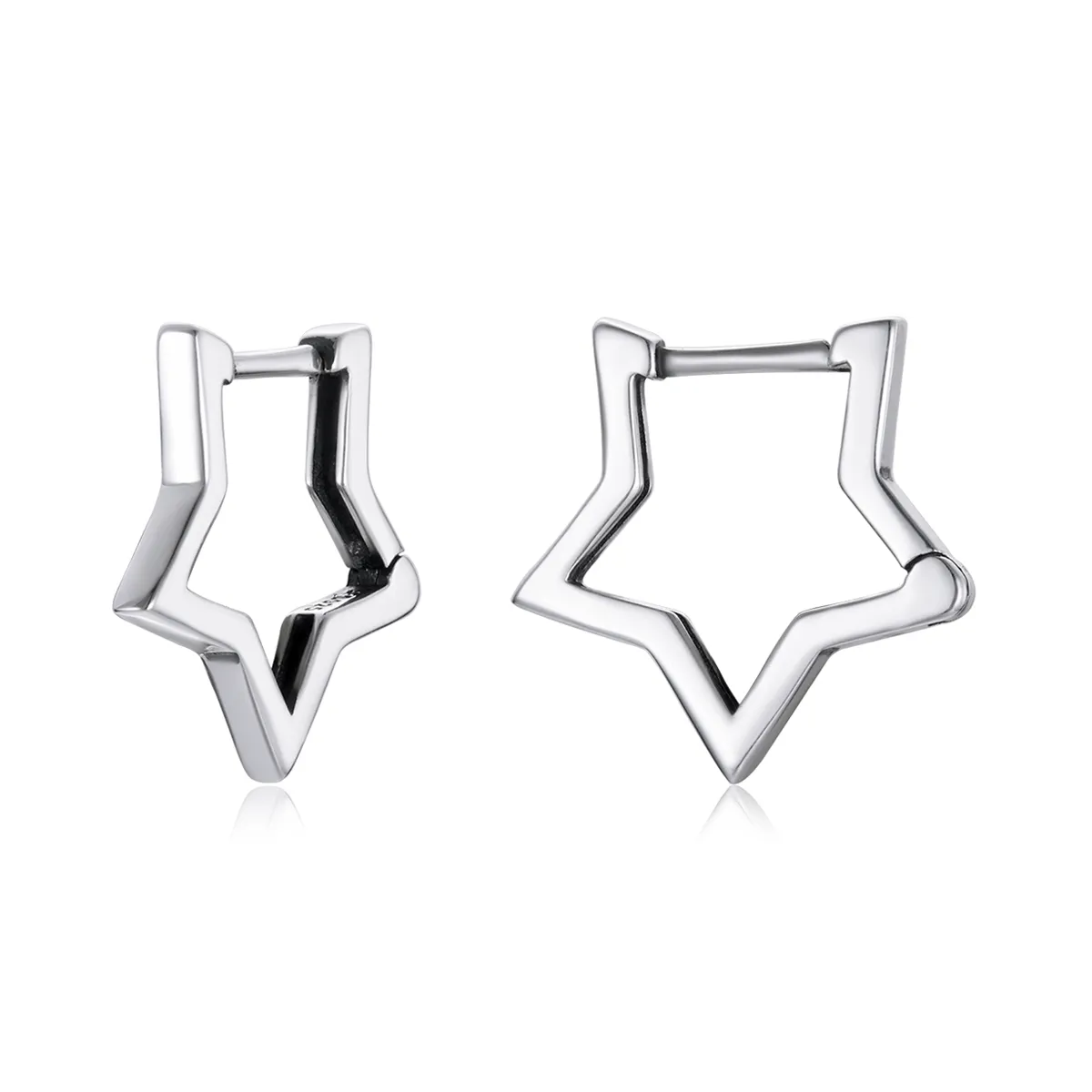 Pandora Style Star Shape Hoop Earrings - SCE1136