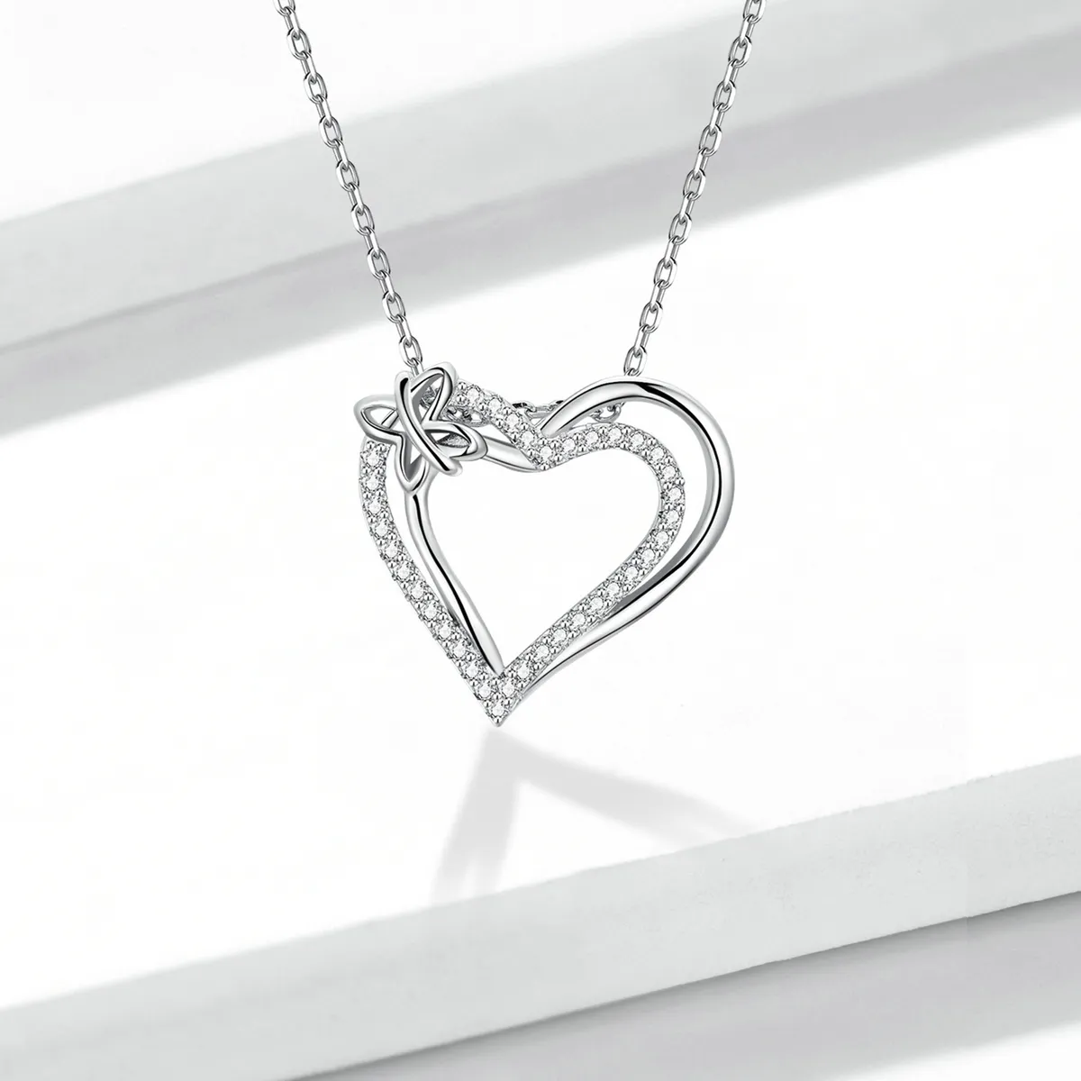 Pandora Style Double Love Necklace - BSN240