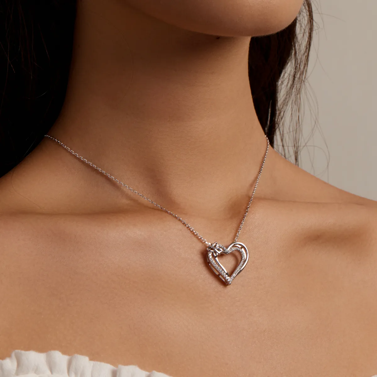 Pandora Style Double Love Necklace - BSN240