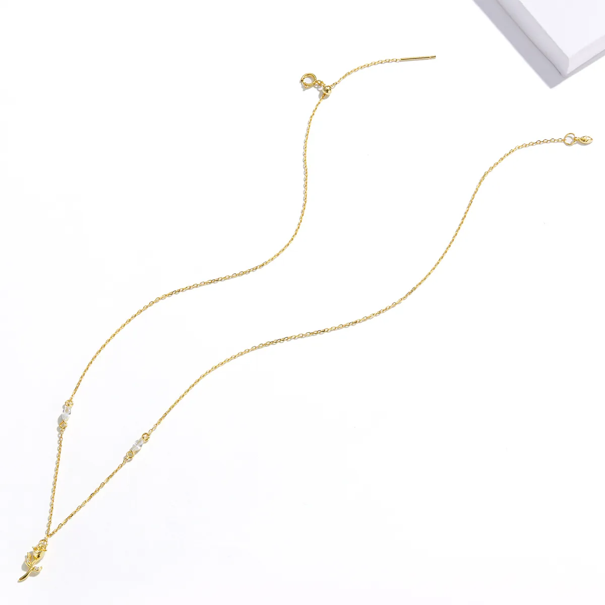 Pandora Style Golden Rose Necklace - SCN464