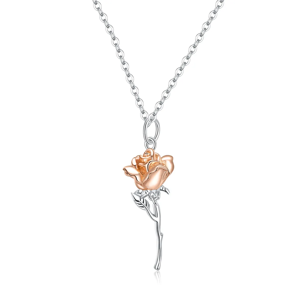 Pandora Style Graceful Rose Necklace - BSN190