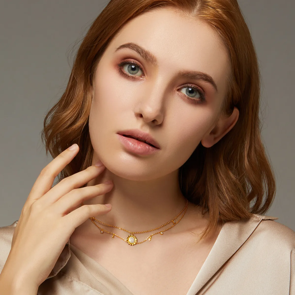 Pandora Style Sunflower Necklace - BSN146