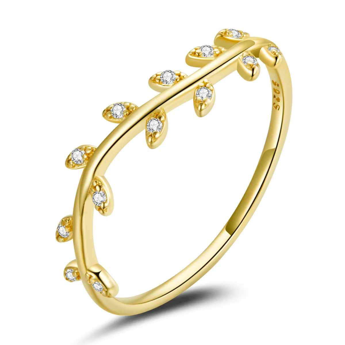 pandora style beautiful leaves ring bsr210