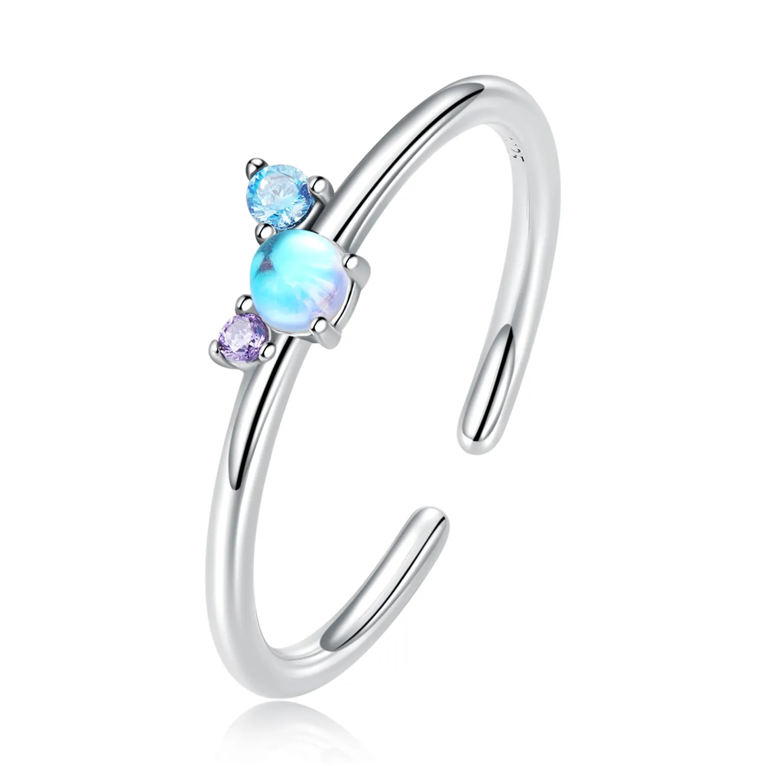 pandora style colorful moonstone open ring scr824