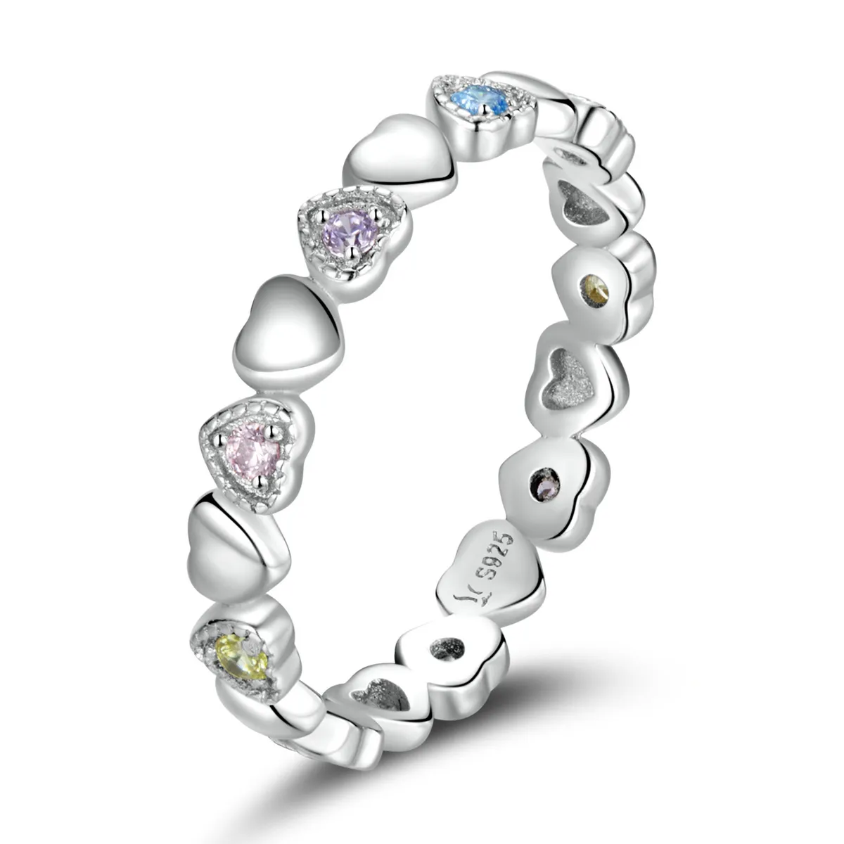 Pandora Style Crossed Hearts Ring - SCR140