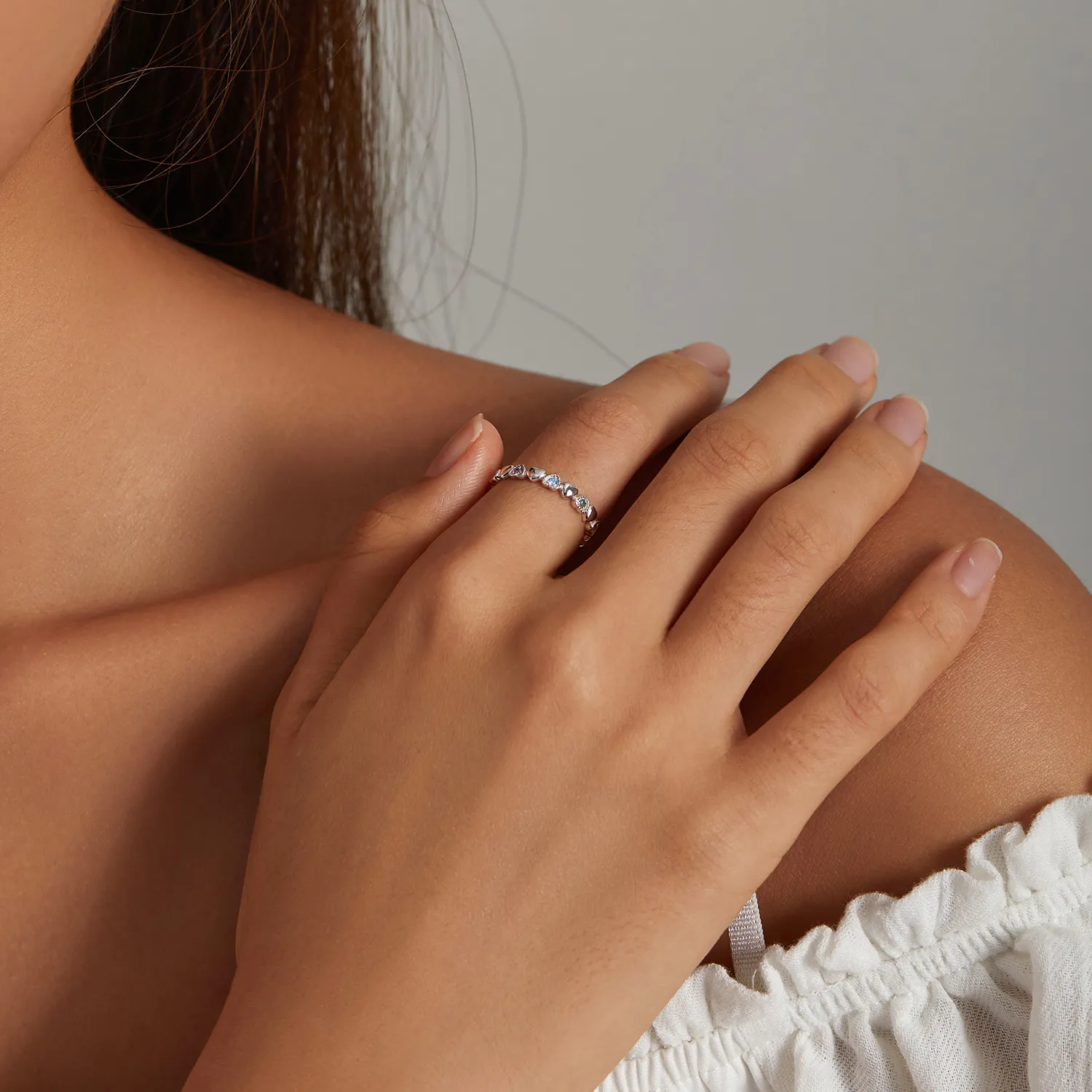 Pandora Style Crossed Hearts Ring - SCR140