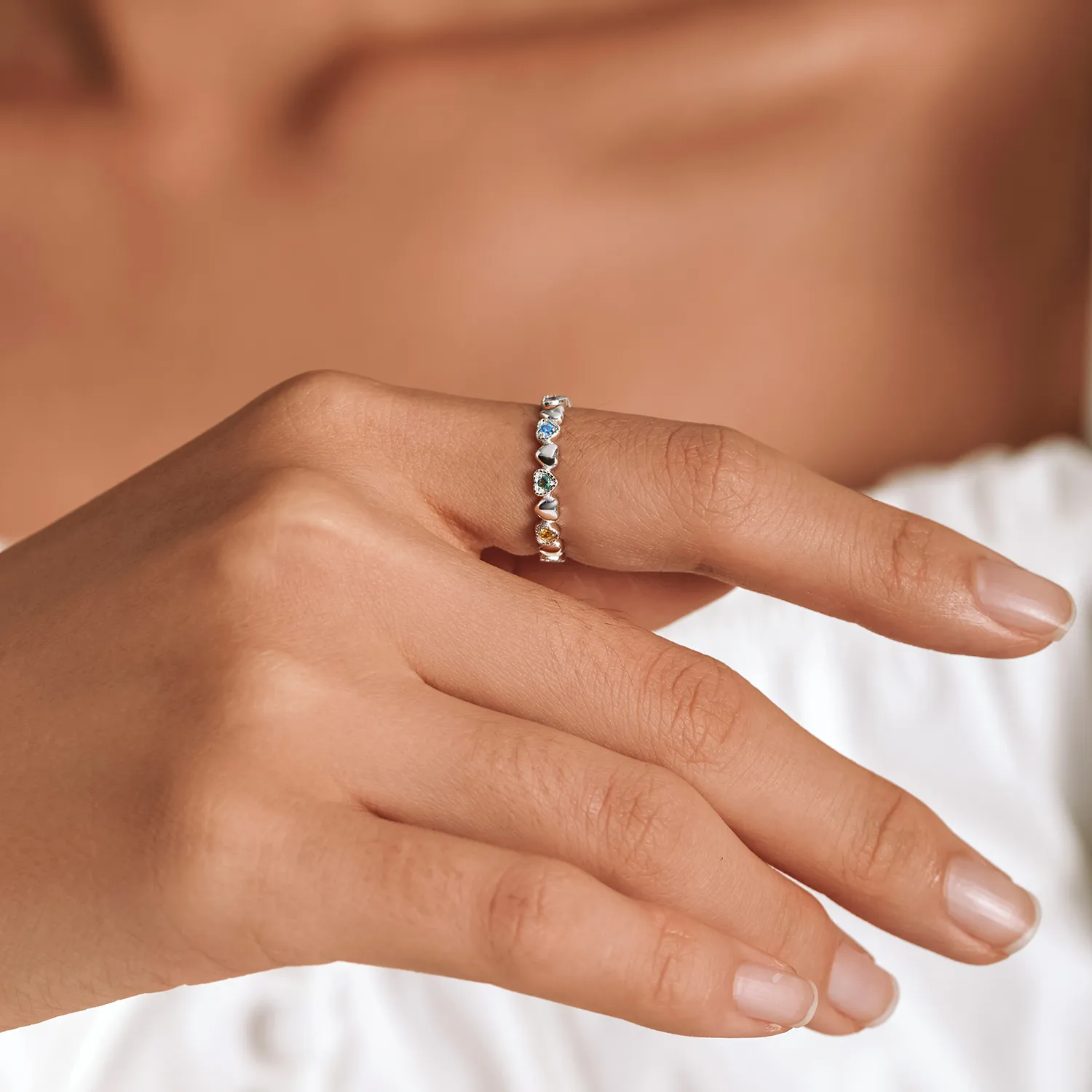 Pandora Style Crossed Hearts Ring - SCR140