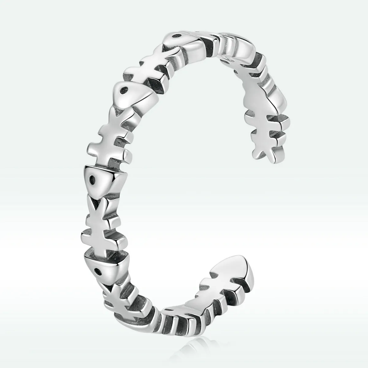 Pandora Style Fish Bone Open Ring - BSR224