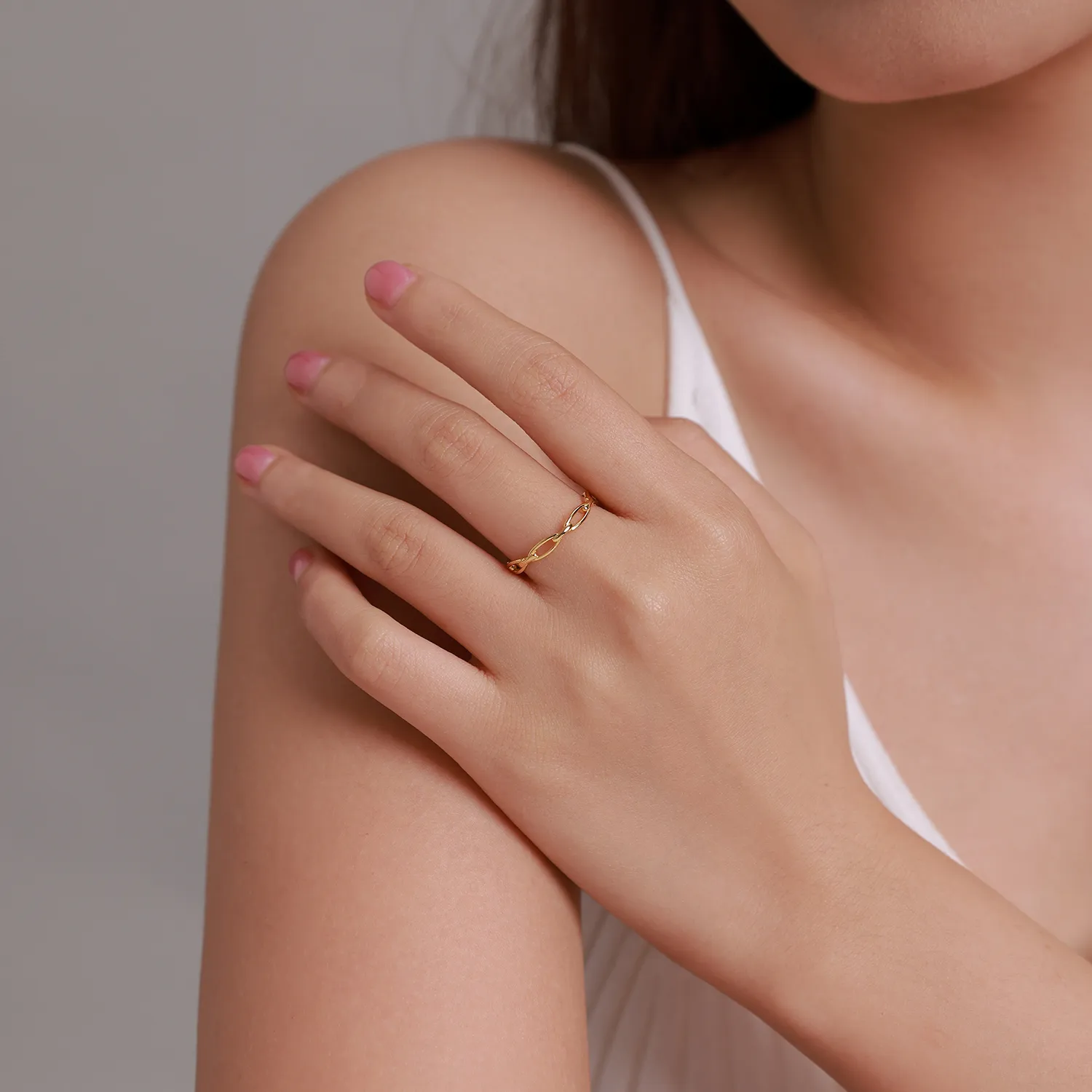 Pandora Style French Chain Ring - BSR211