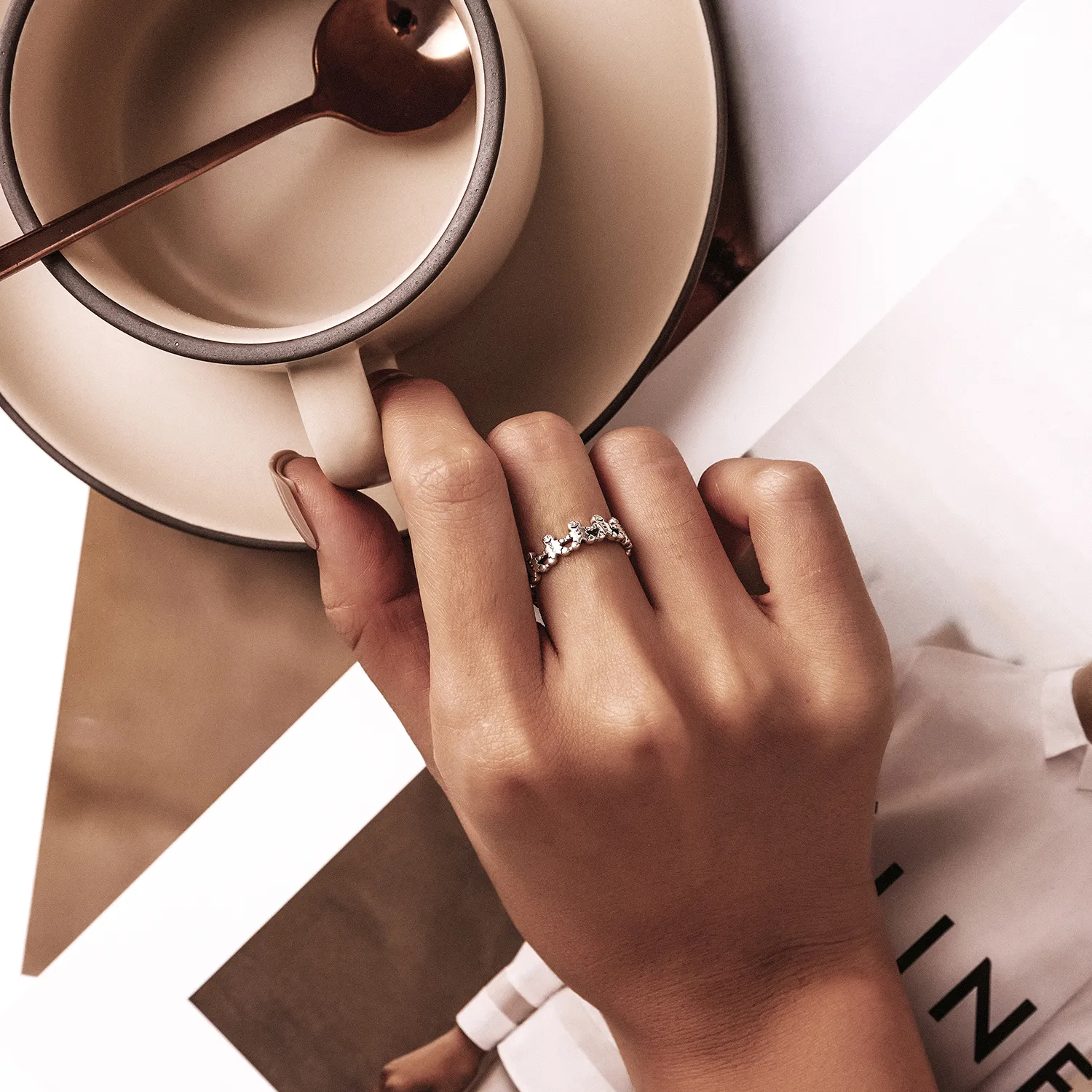 Pandora Style Gingerbread Man Open Ring - SCR762