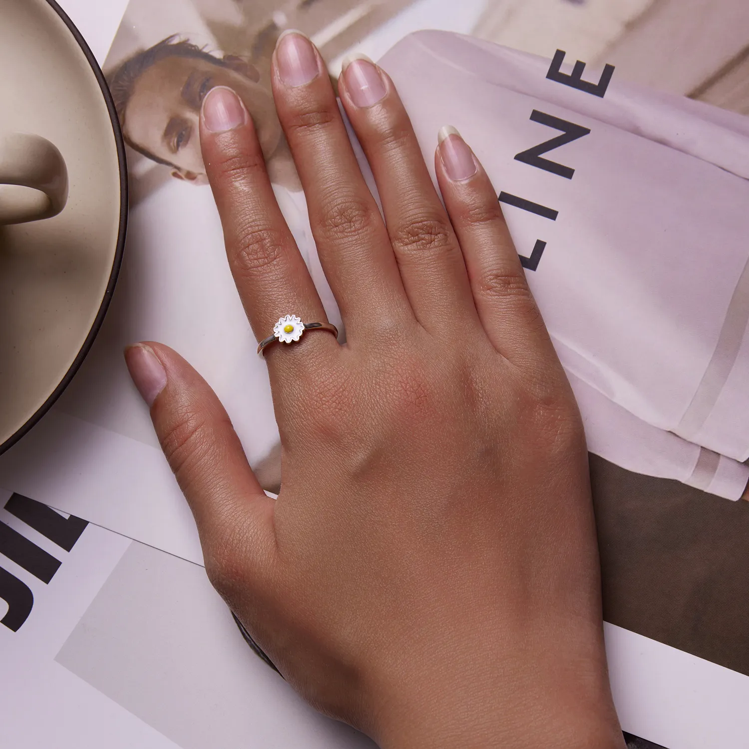 Pandora Style Little Daisy Open Ring - SCR811