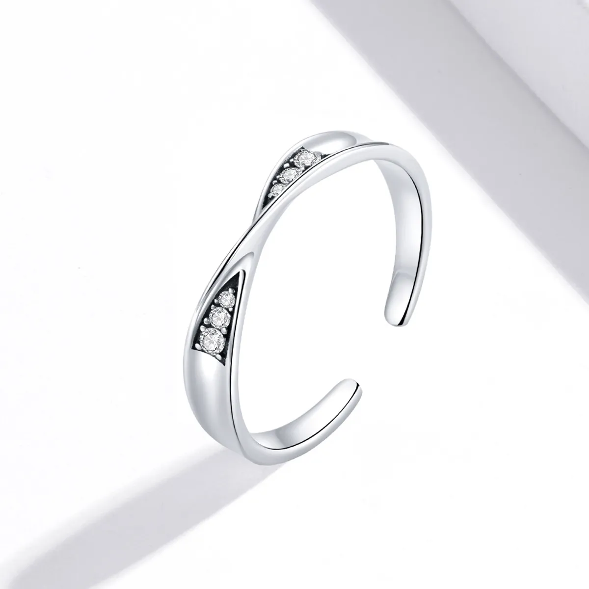 Pandora Style Mobius Ring Pair Ring - Female Open Ring - SCR750