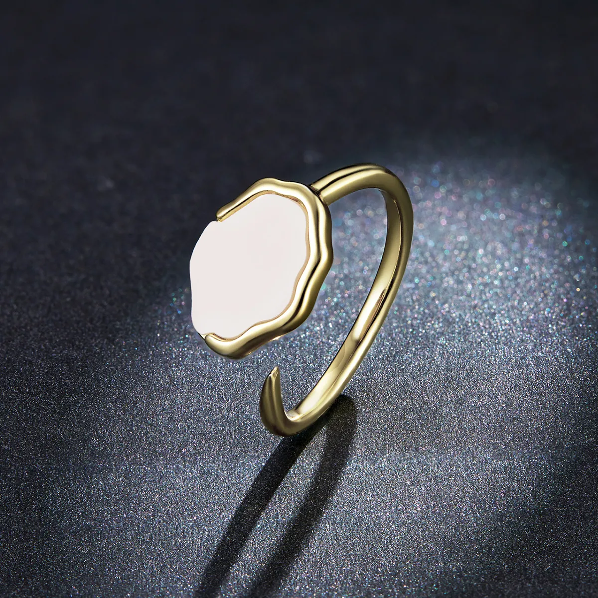 Pandora Style Rainbow Mother of Pearl Open Ring - BSR174