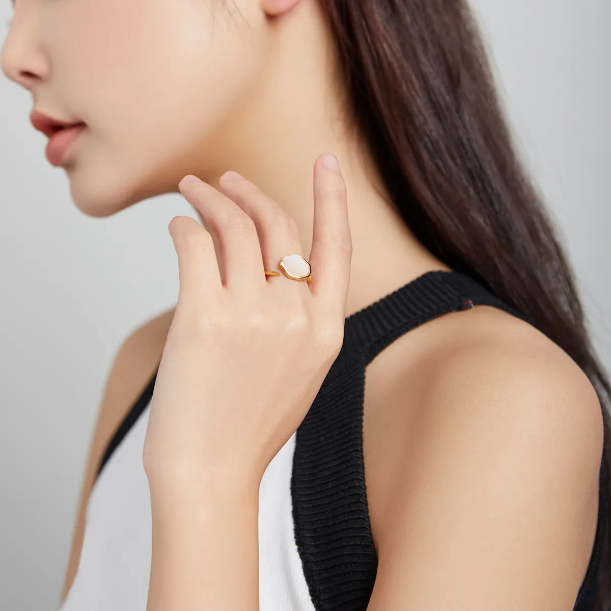 Pandora Style Rainbow Mother of Pearl Open Ring - BSR174