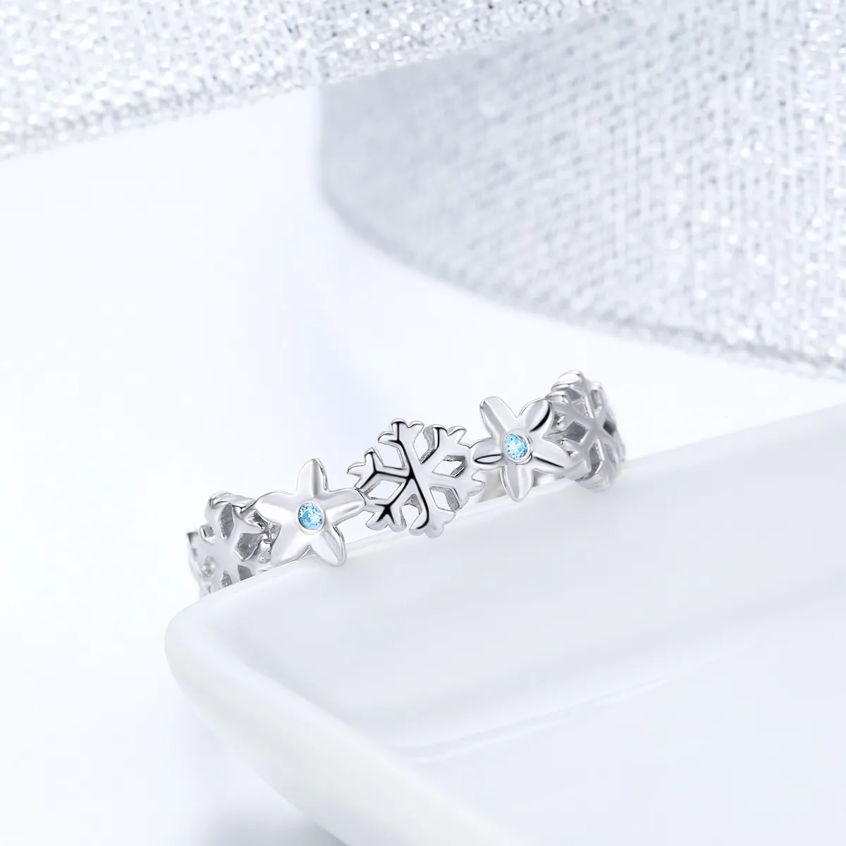 Pandora Style Snow Flower Open Ring - BSR015