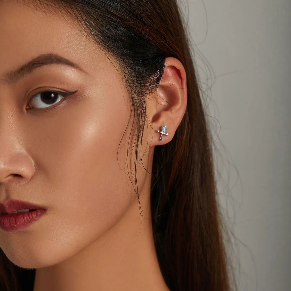 Pandora Style Anka Cross Stud Earrings - BSE556