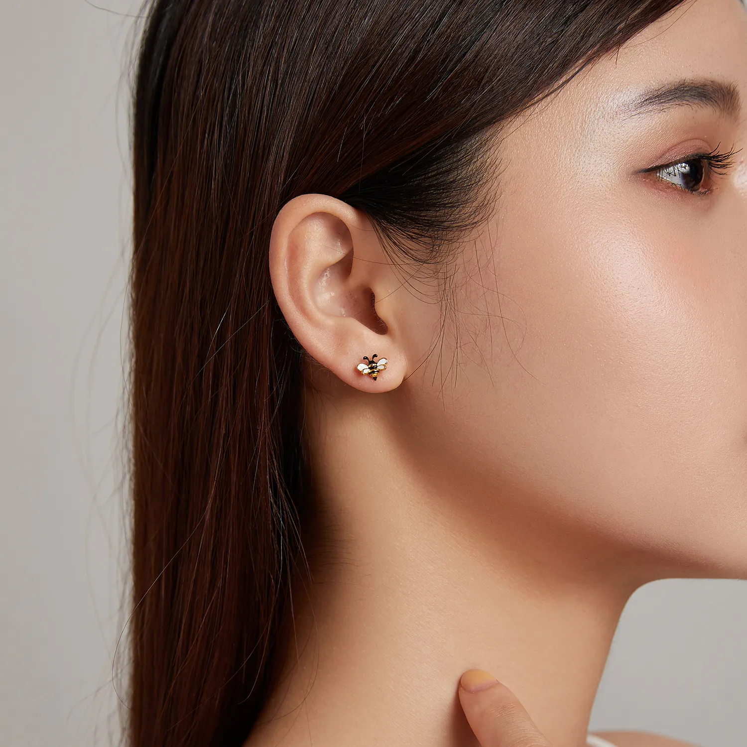 Pandora Style Bee Stud Earrings - SCE1182