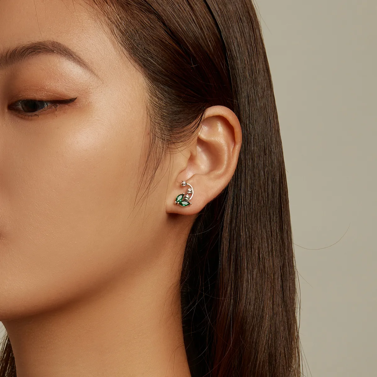 Pandora Style Bell Orchid Stud Earrings - SCE1363