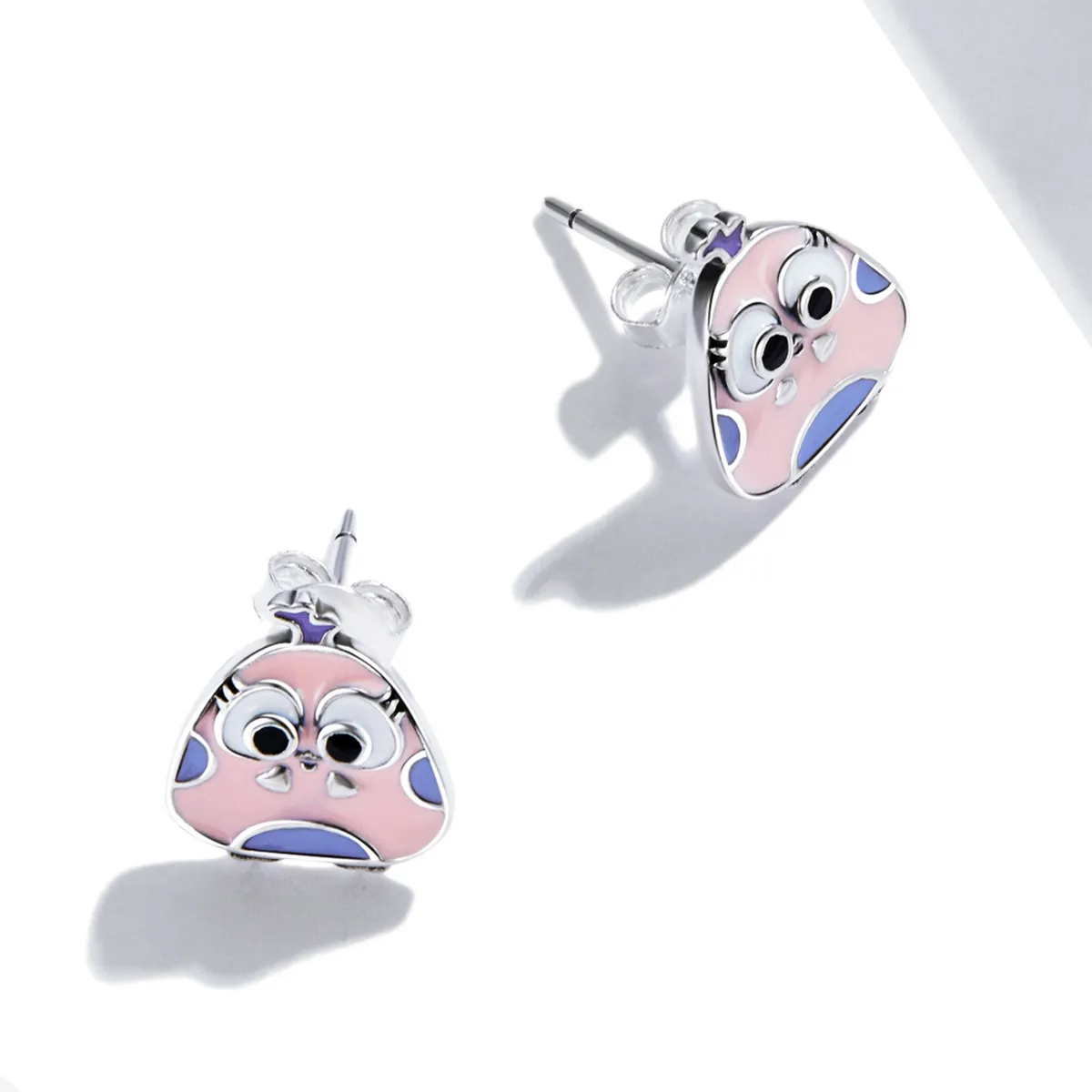 Pandora Style Big Eyed Bird Stud Earrings - SCE1277