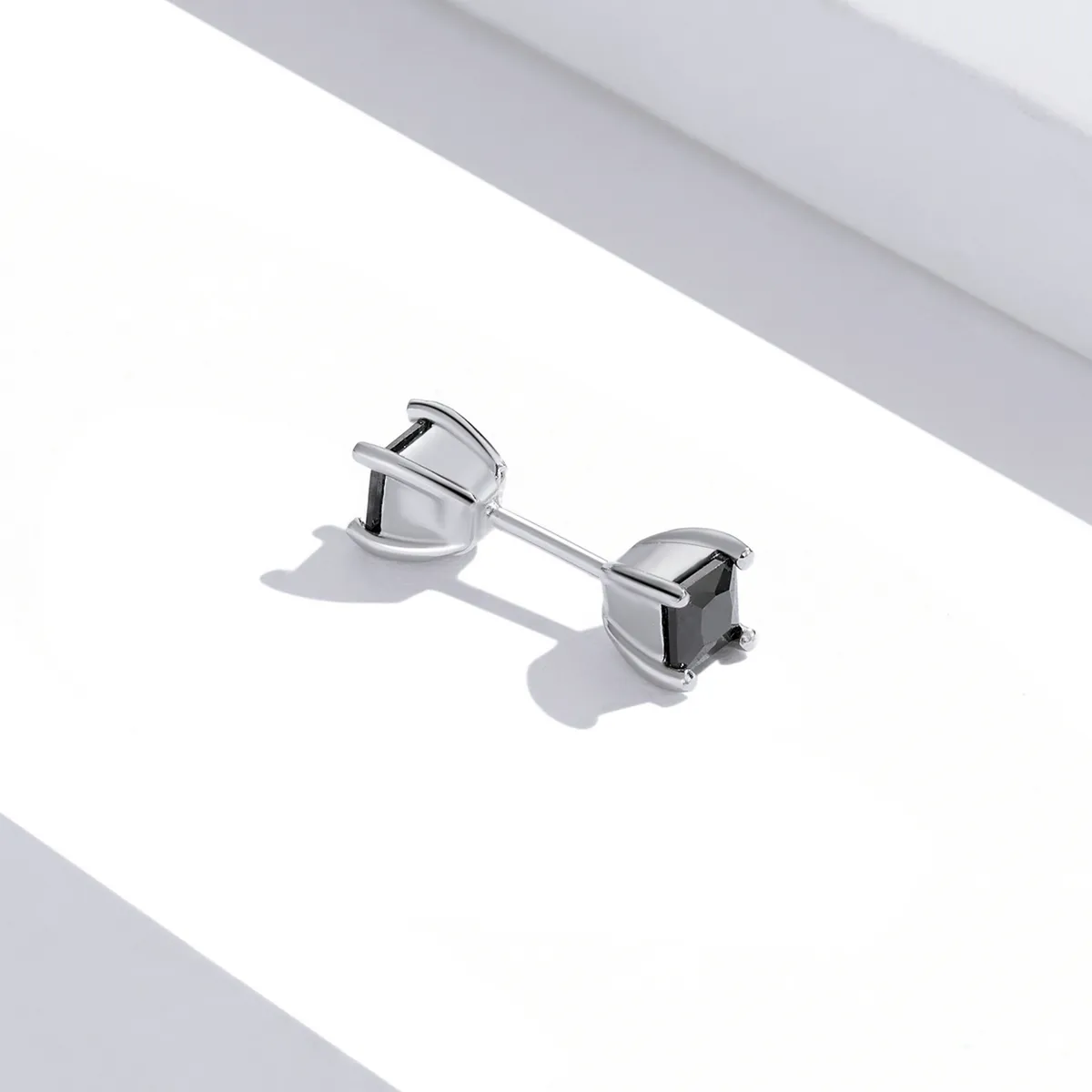 Pandora Style Black Zirconium Stud Earrings - SCE1325