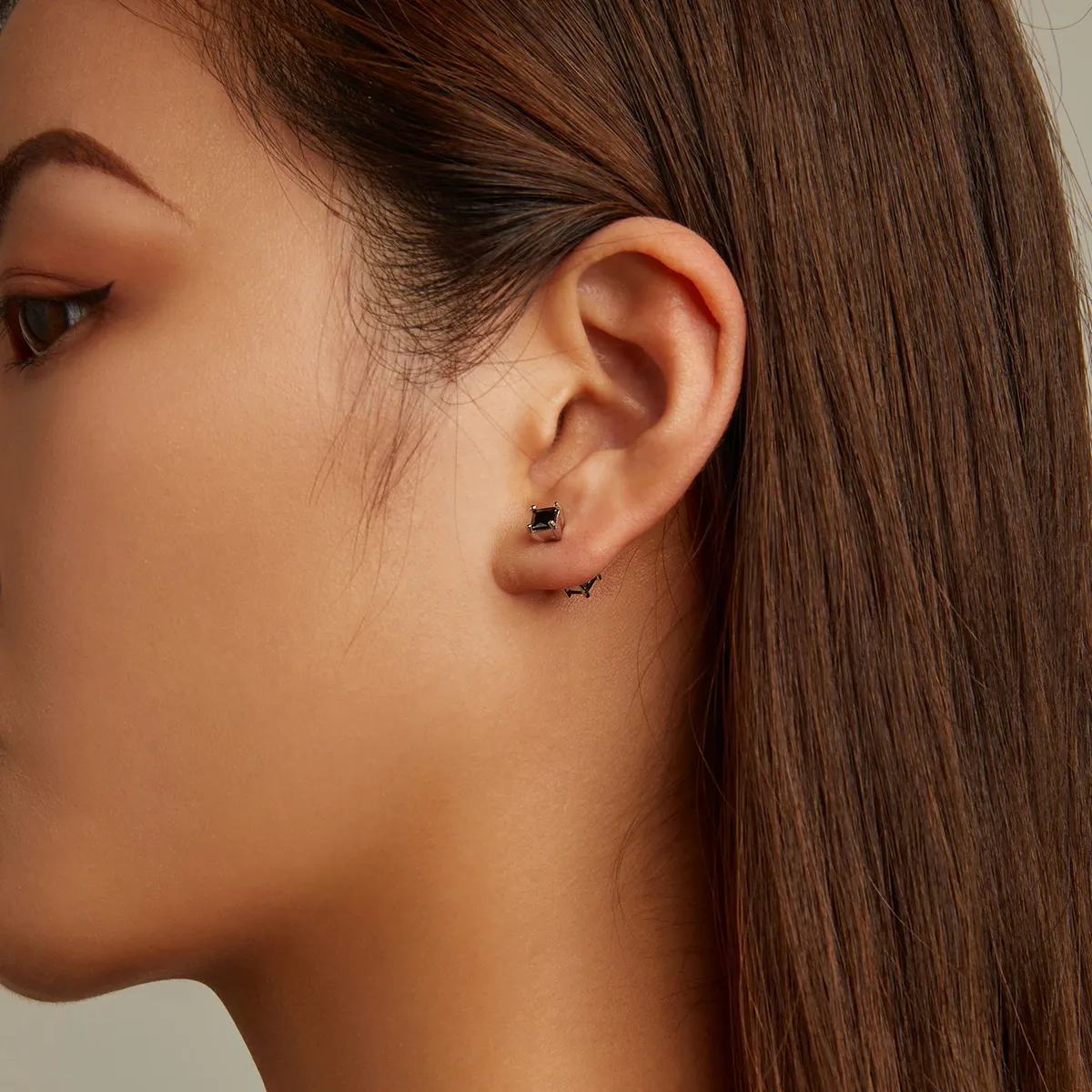 Pandora Style Black Zirconium Stud Earrings - SCE1325