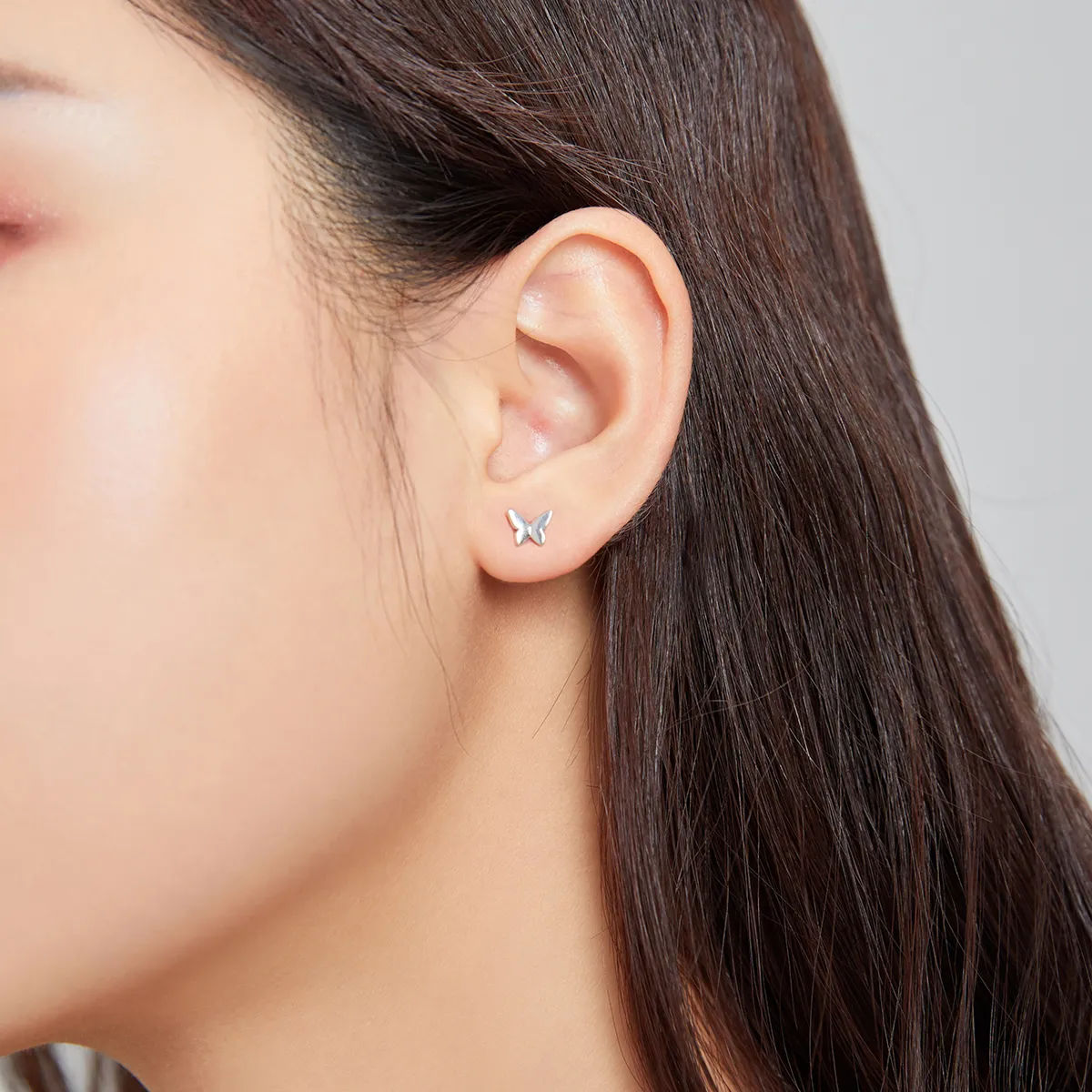 Pandora Style Butterfly Love Stud Earrings - SCE1069