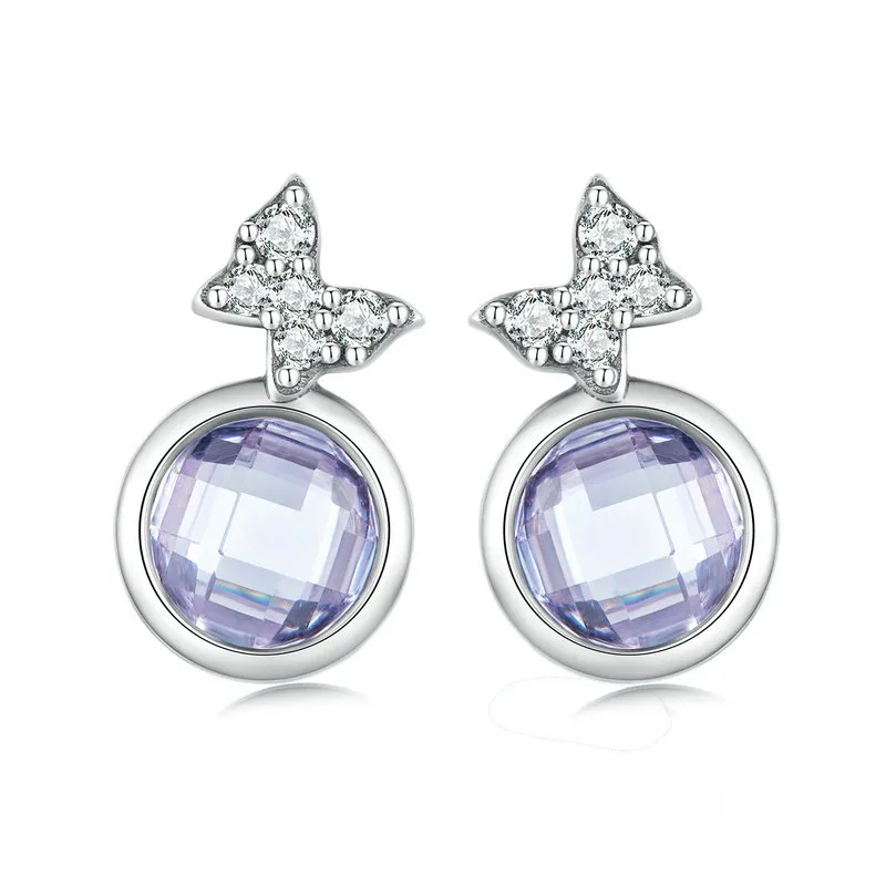 Pandora Style Butterfly Stud Earrings - BSE703