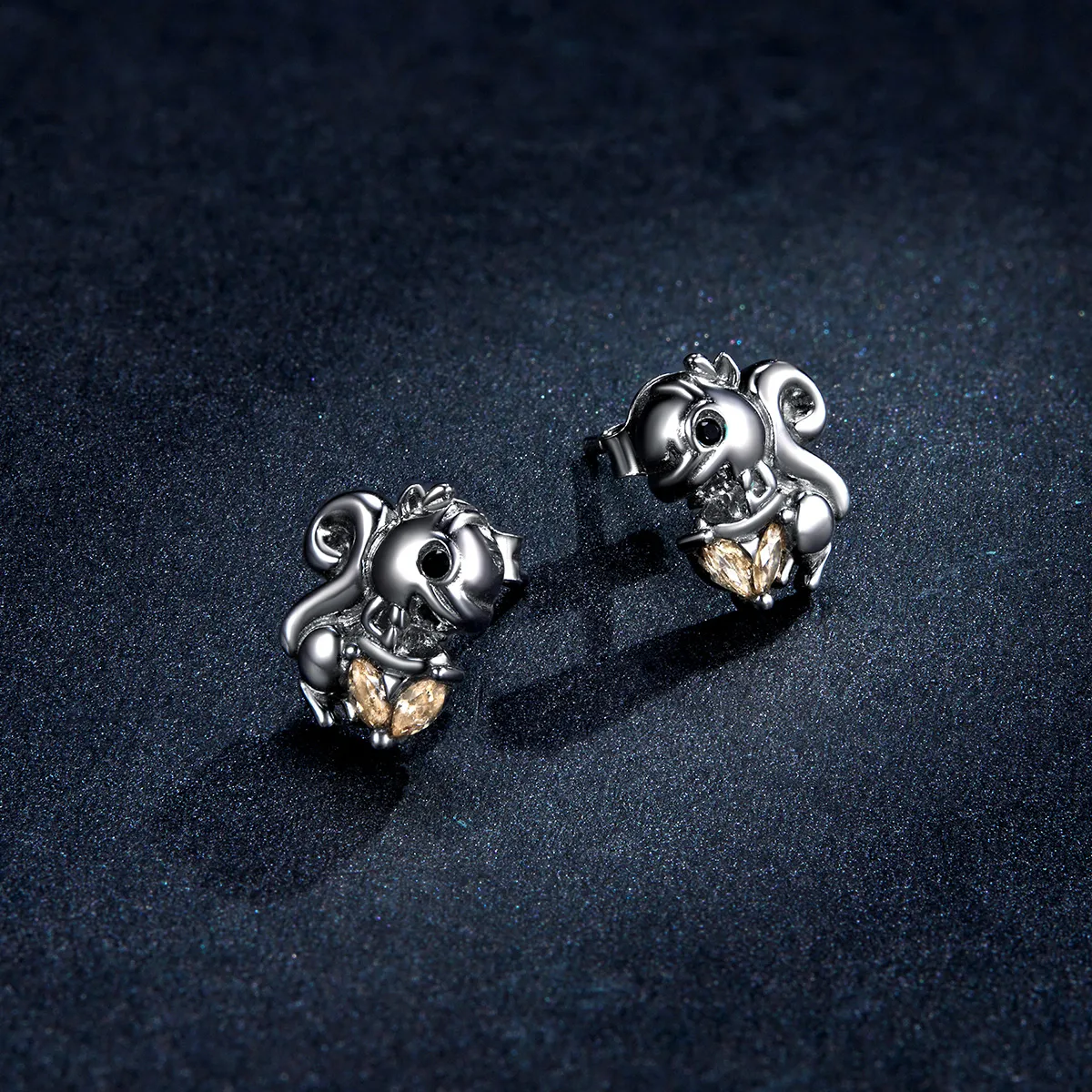 Pandora Style Cute Squirrel Stud Earrings - BSE417