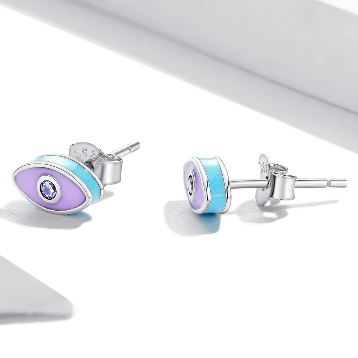Pandora Style Devil Eye Stud Earrings - SCE1367