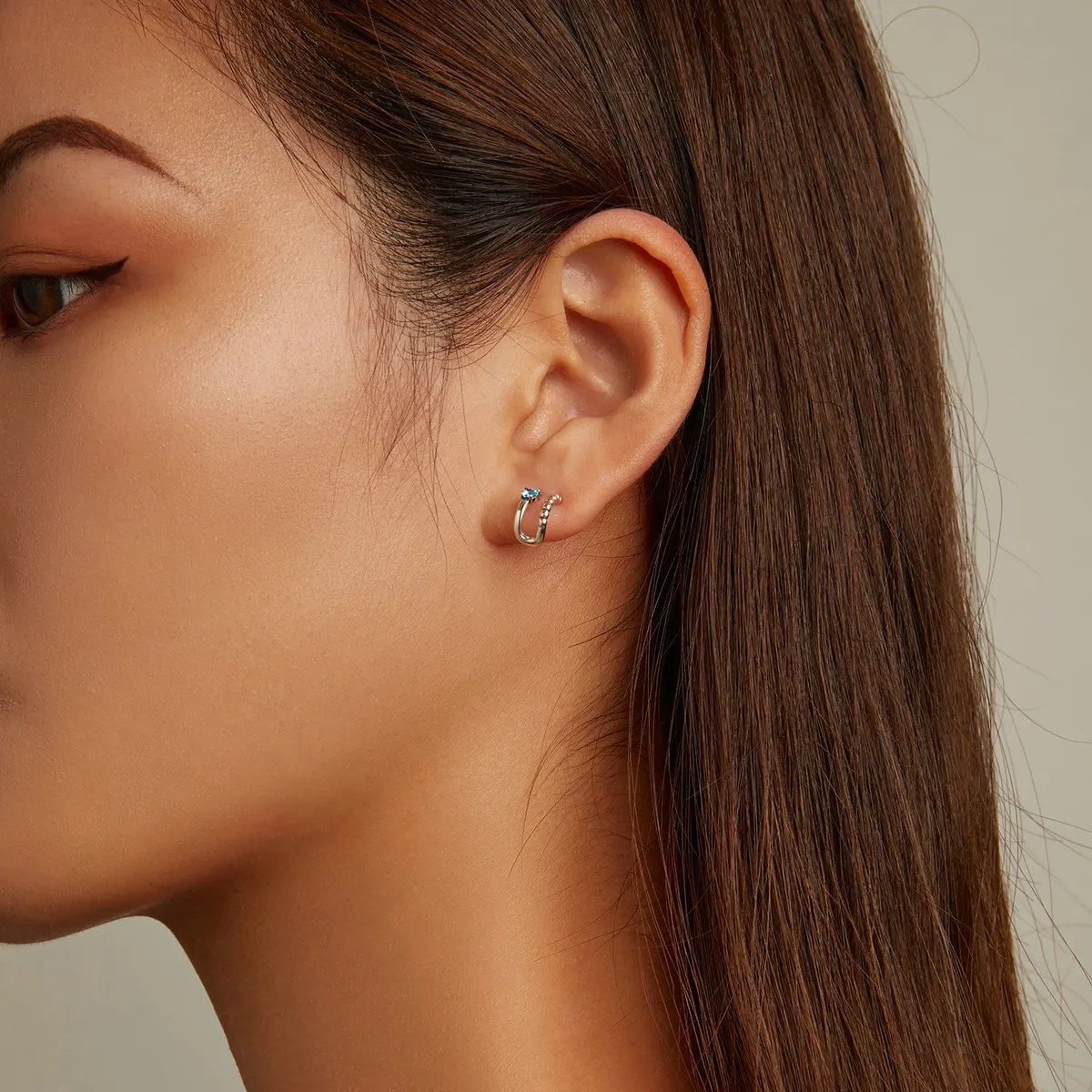 Pandora Style Exquisite Double Layer Stud Earrings - SCE1331