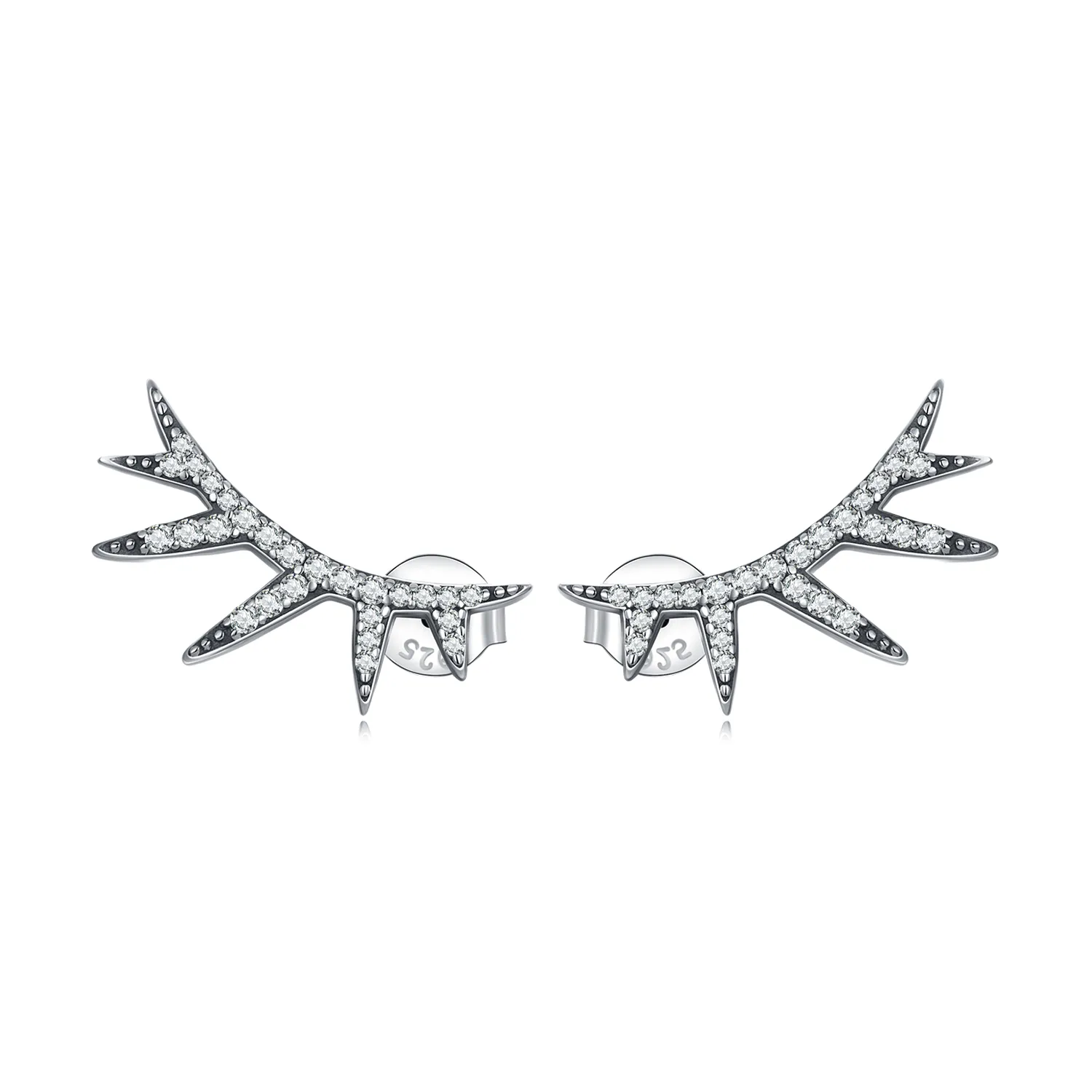 pandora style eyelash stud earrings bse681