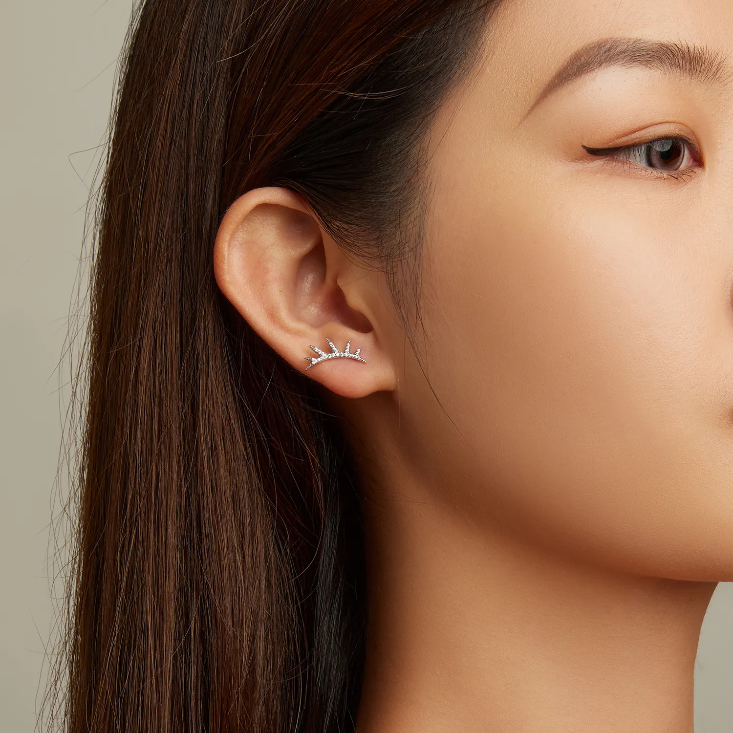 Pandora Style Eyelash Stud Earrings - BSE681