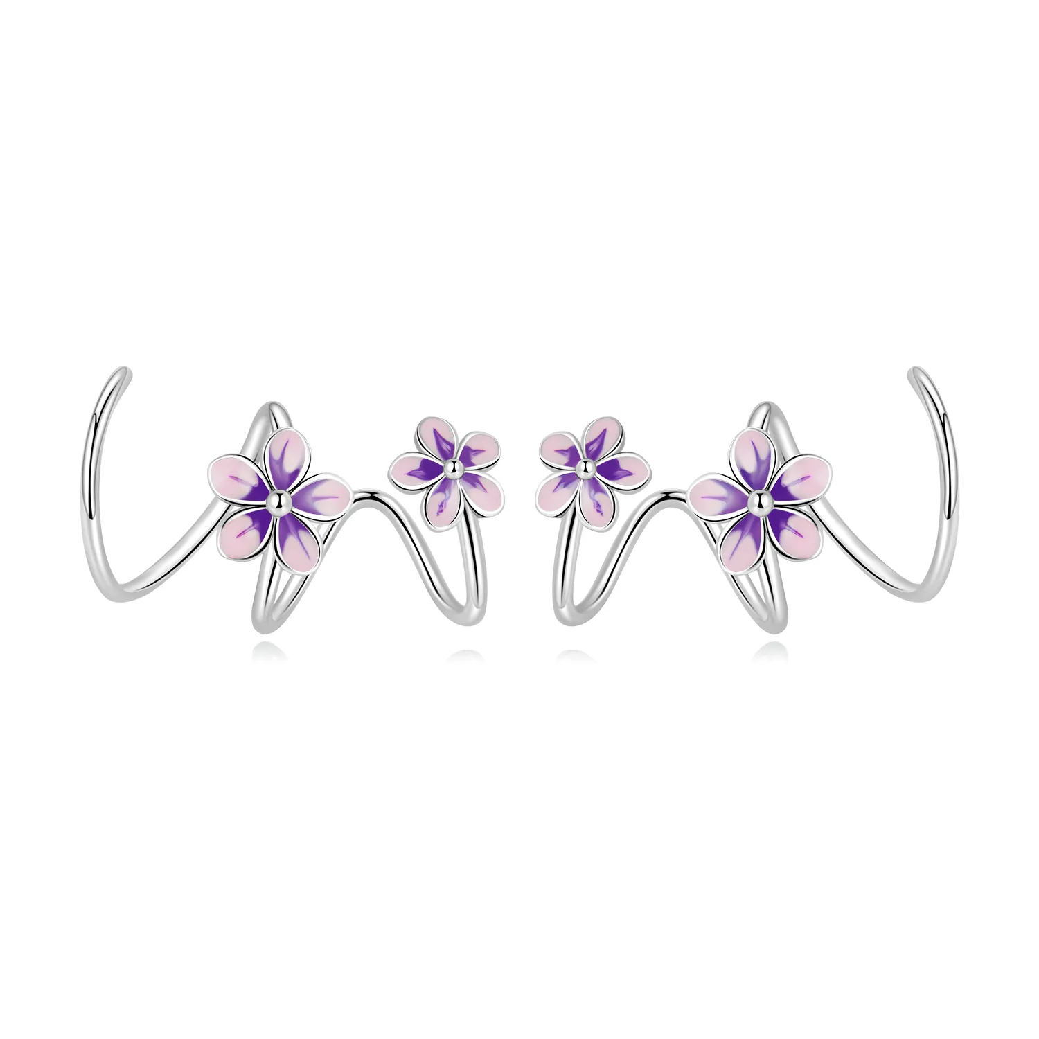 pandora style flowers stud earrings sce1462