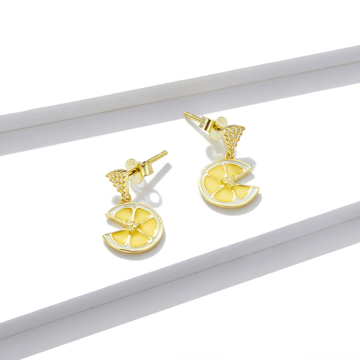 Pandora Style Fresh Lemon Stud Earrings - BSE435