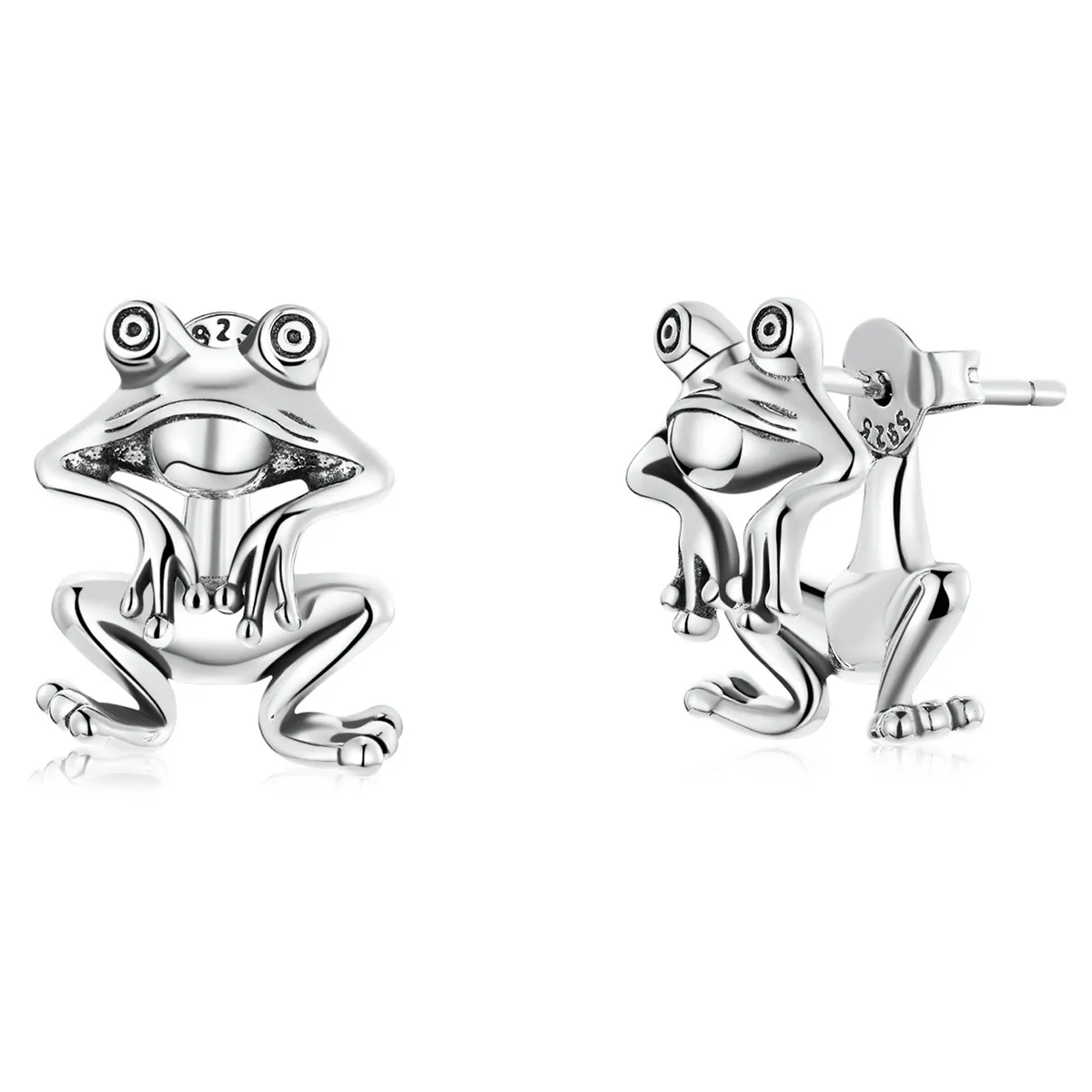 Pandora Style Funny Little Frog Stud Earrings - SCE1380