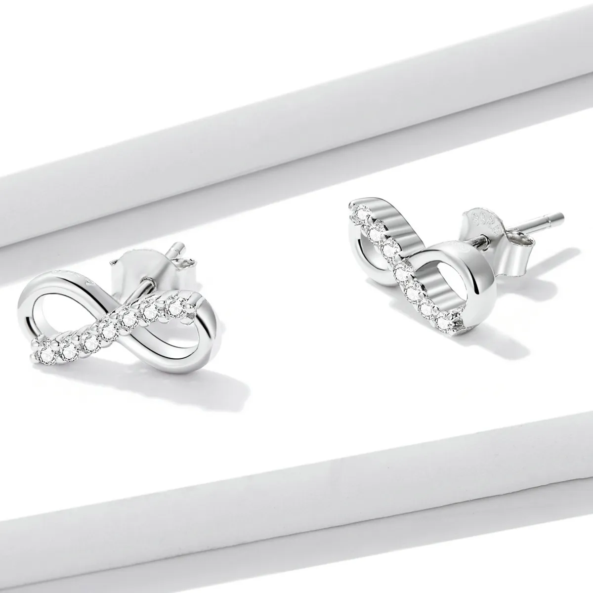 Pandora Style Infinity Symbol - Shine Stud Earrings - BSE543