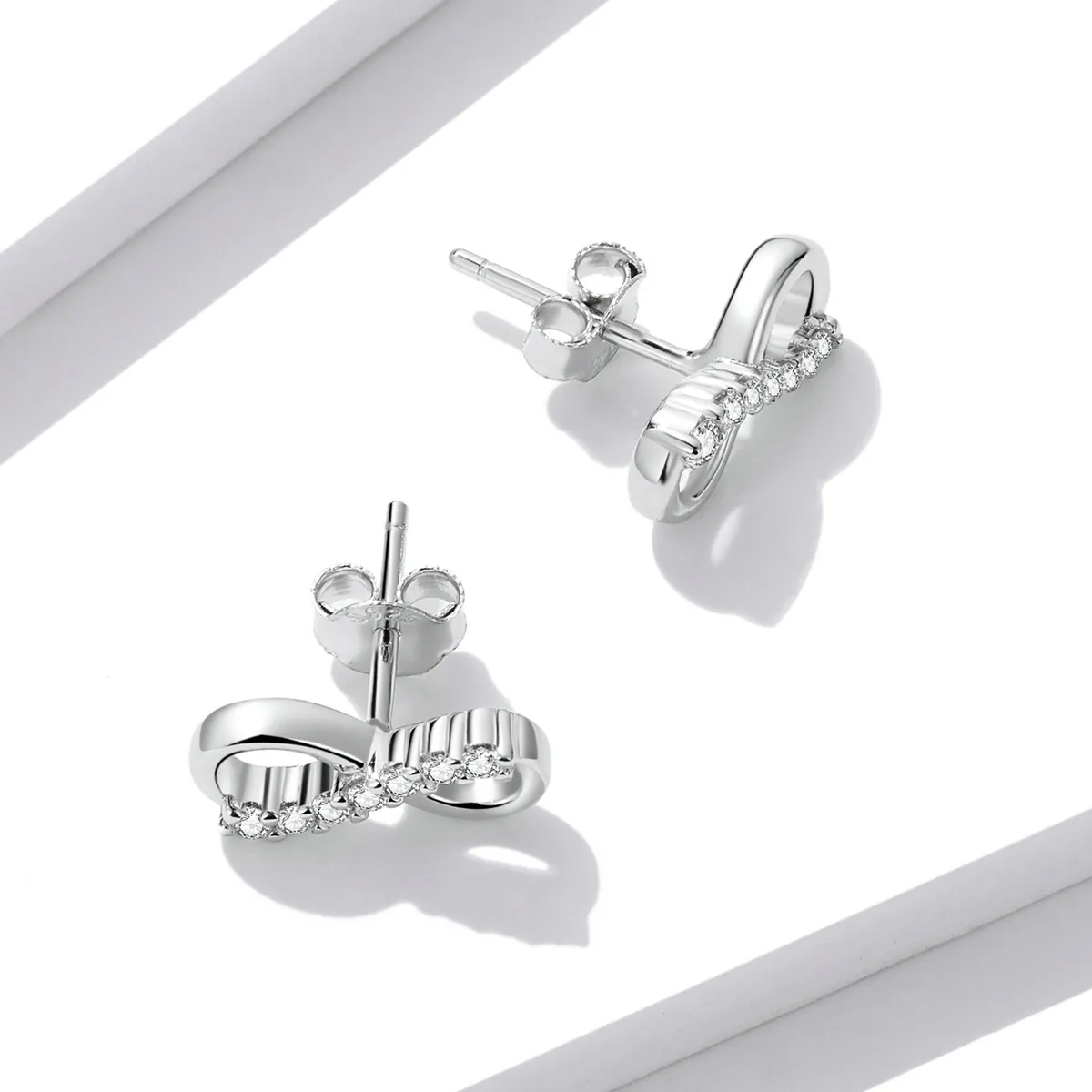 Pandora Style Infinity Symbol - Shine Stud Earrings - BSE543