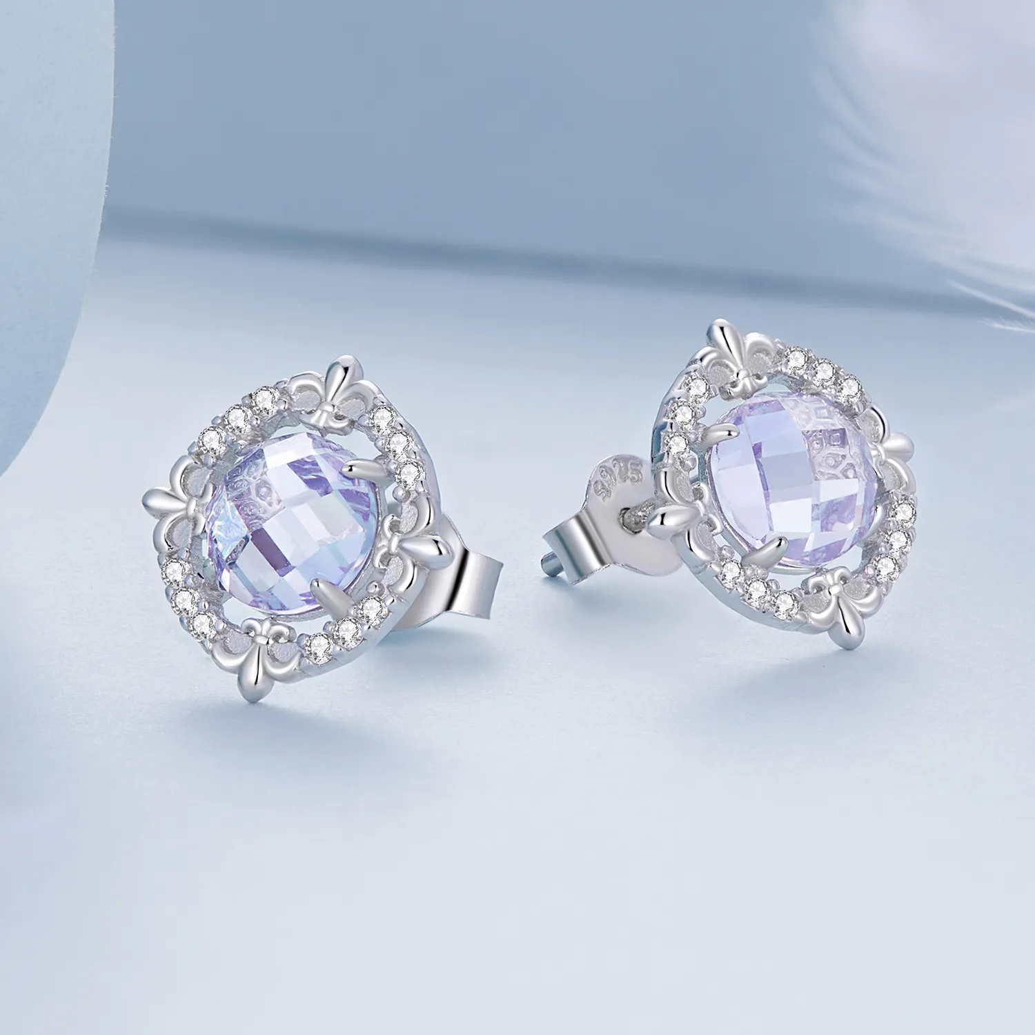 Pandora Style Iris Stud Earrings - BSE667